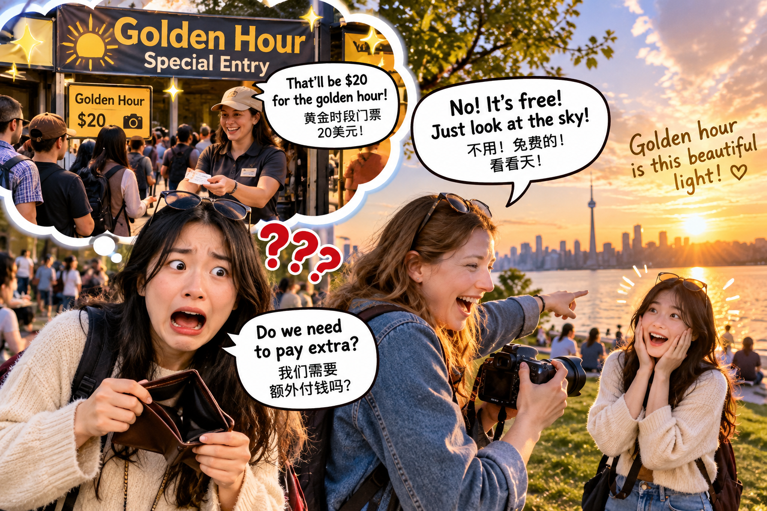 美剧说英语:golden hour - 加拿大朋友约我去公园拍照,说要赶“golden hour”,我差点以为要收门票……