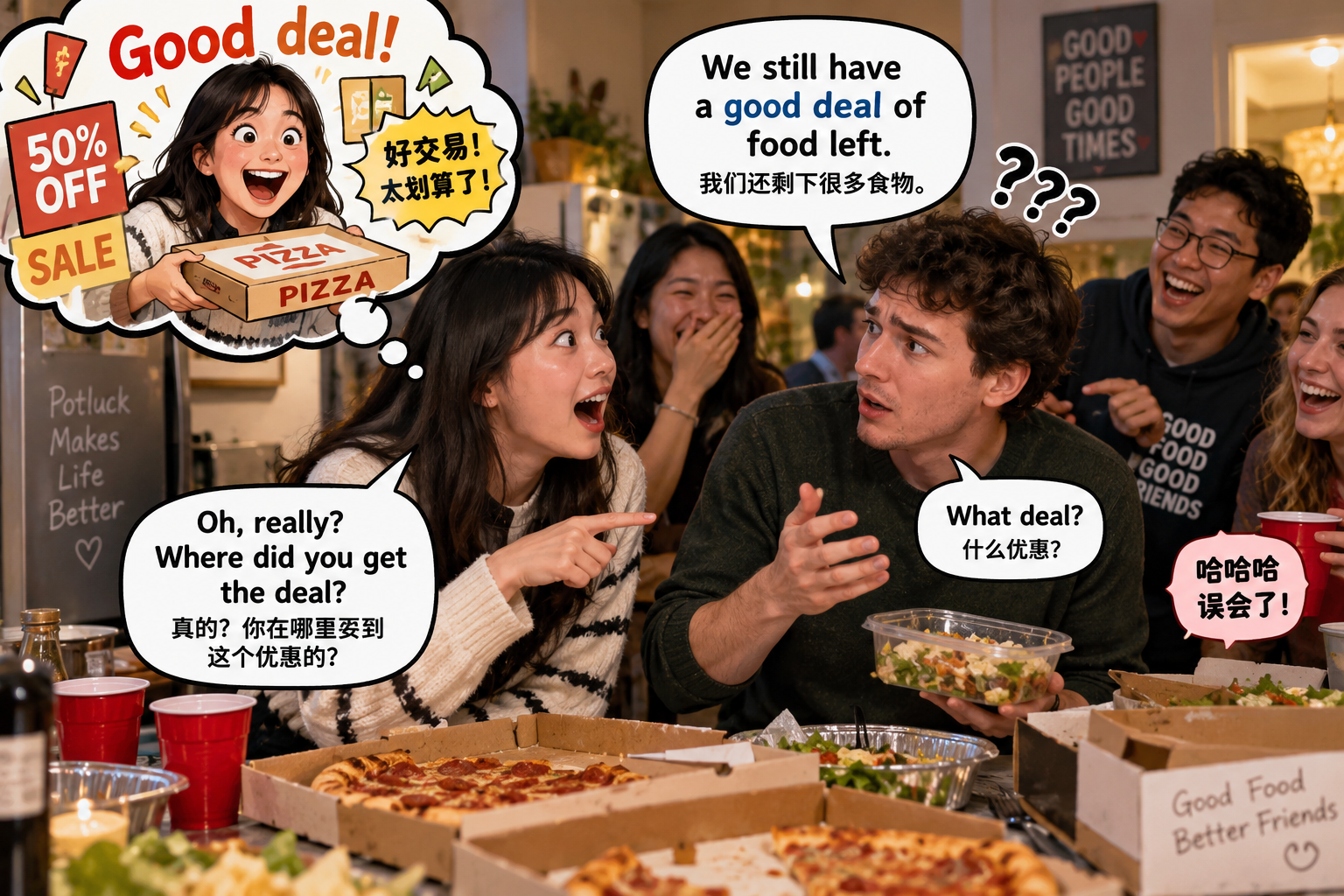 美剧学英语：good deal - 加拿大朋友聚餐后说“good deal”，我立刻问：哪里打折？