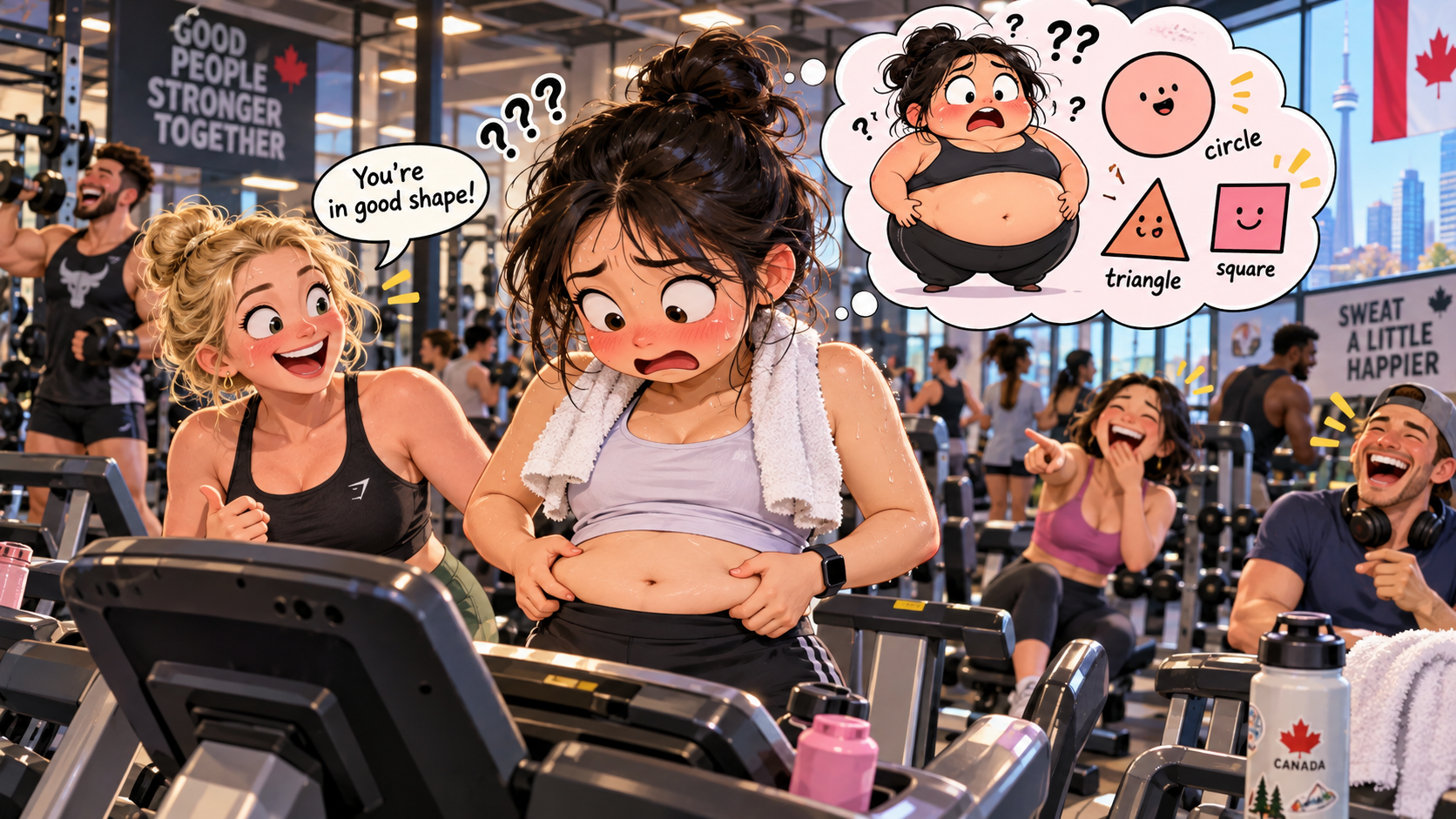 美剧学英语:good shape - 加拿大健身房里同事说我“in good shape”,我低头看了半天自己的“形状”……