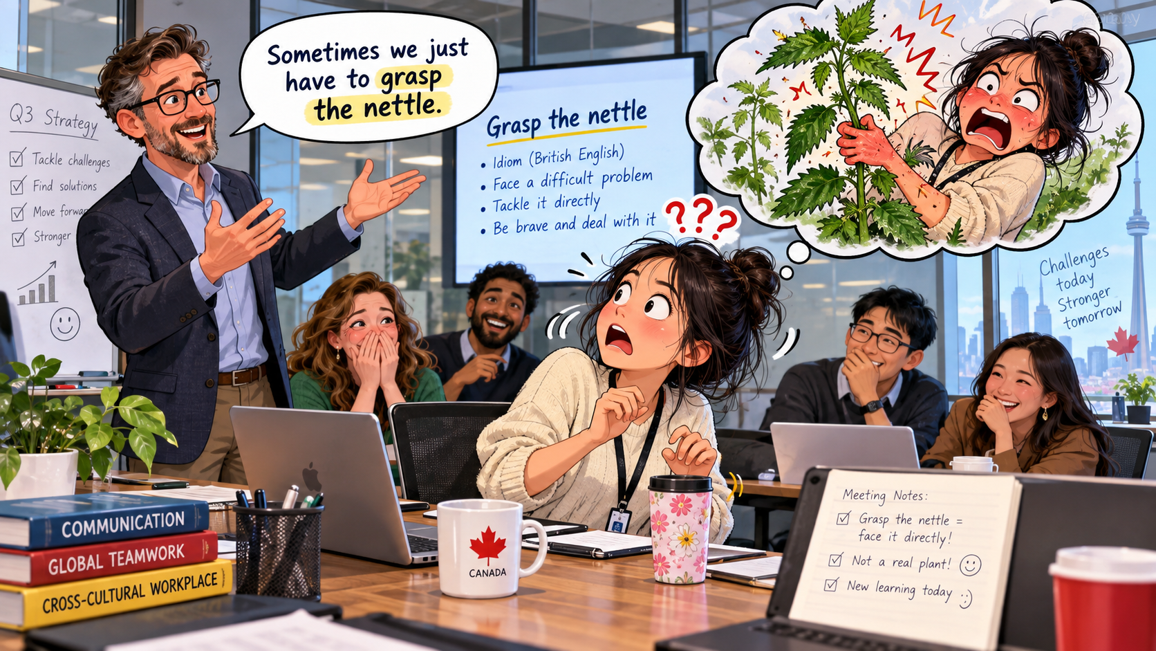 美剧学英语：grasp the nettle - 加拿大办公室同事让我“grasp the nettle”，我差点问：荨麻在哪？