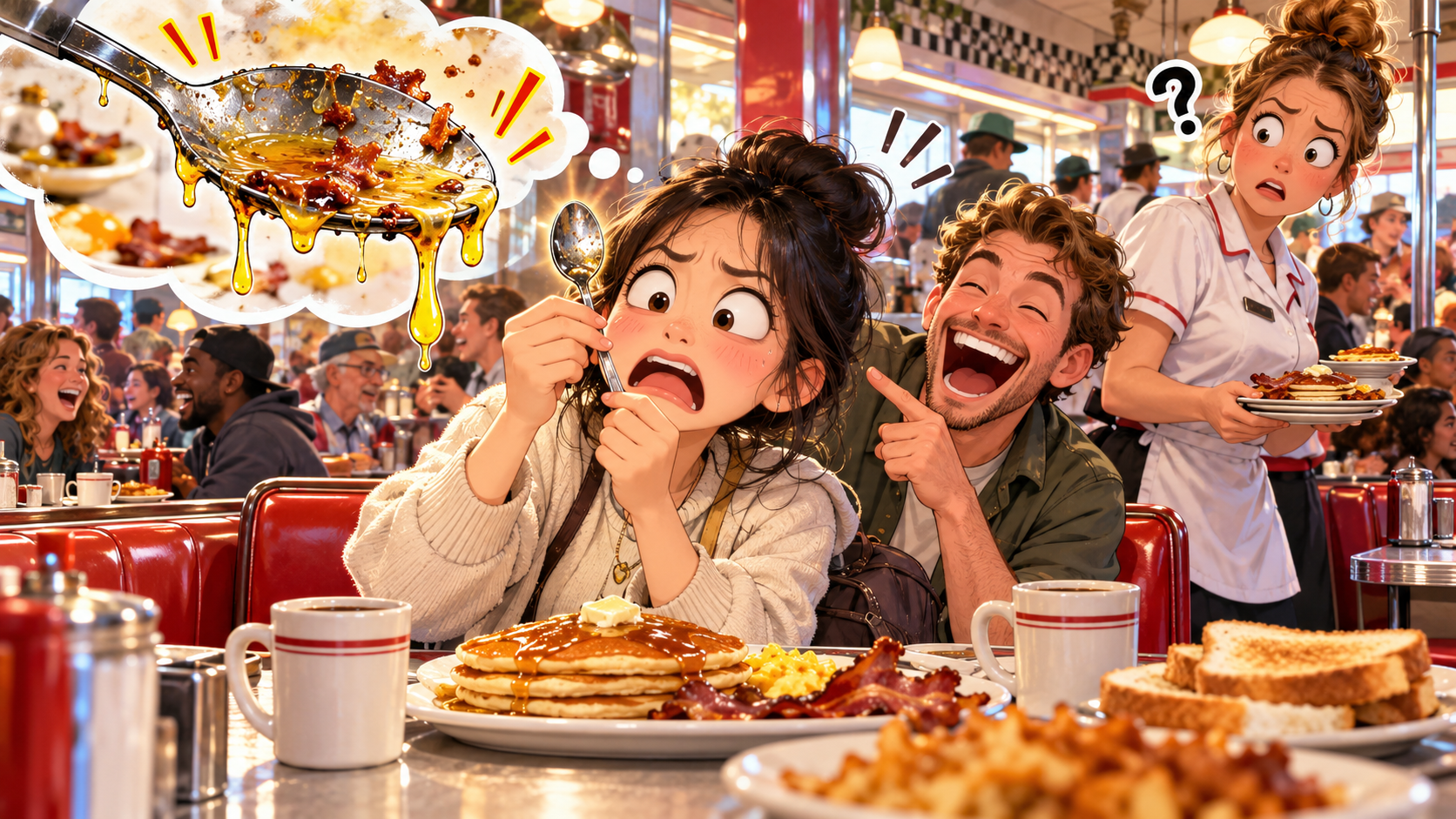 美剧学英语：greasy spoon - 加拿大早餐店，同事说去greasy spoon，我进门先检查勺子……