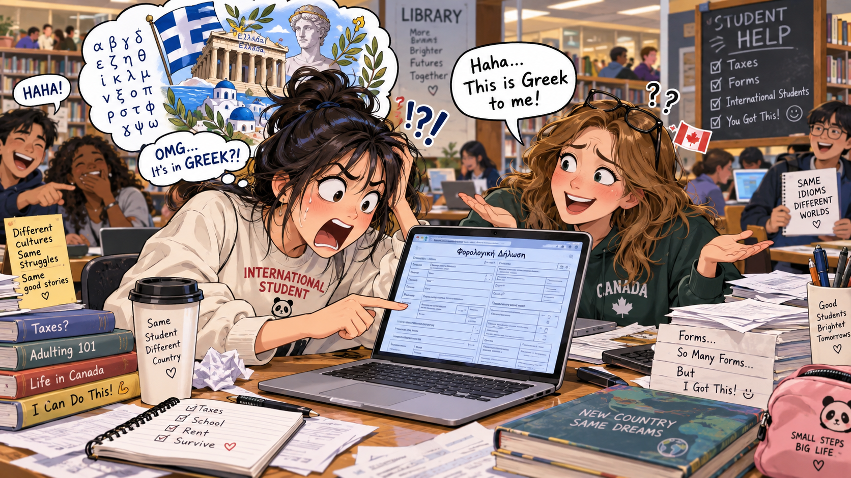 美剧学英语:Greek to me - 加拿大报税时同学说“This is Greek to me”,我立刻去找语言设置……