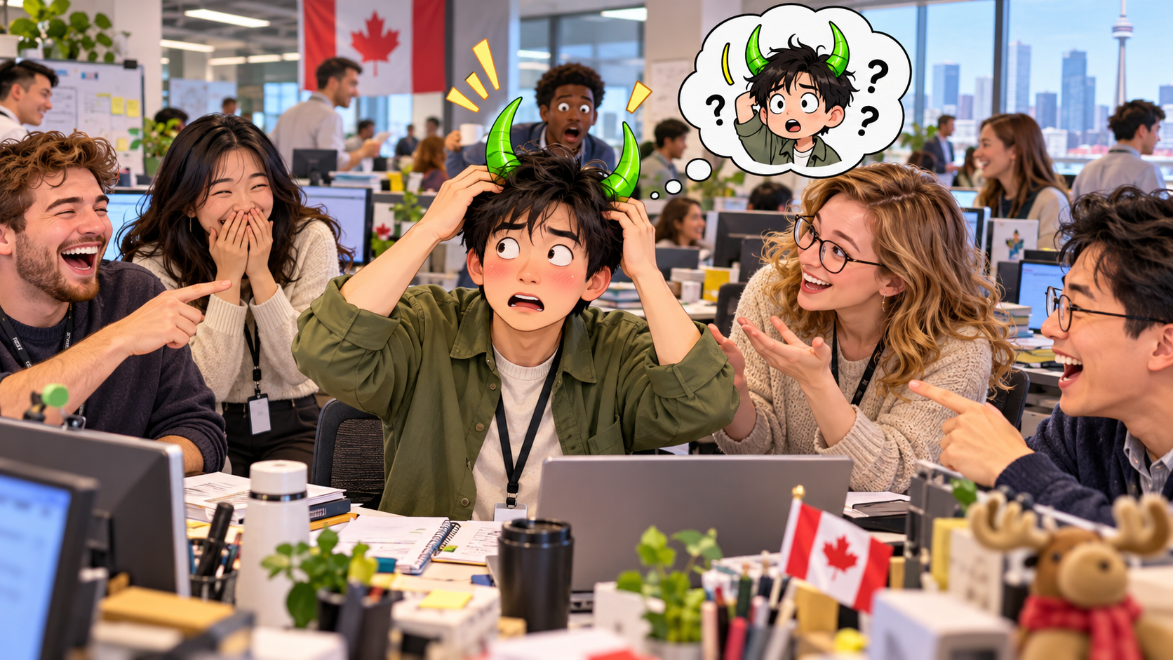 美剧学英语：green horn - 加拿大办公室同事说我是“green horn”，我低头看了半天自己头上……
