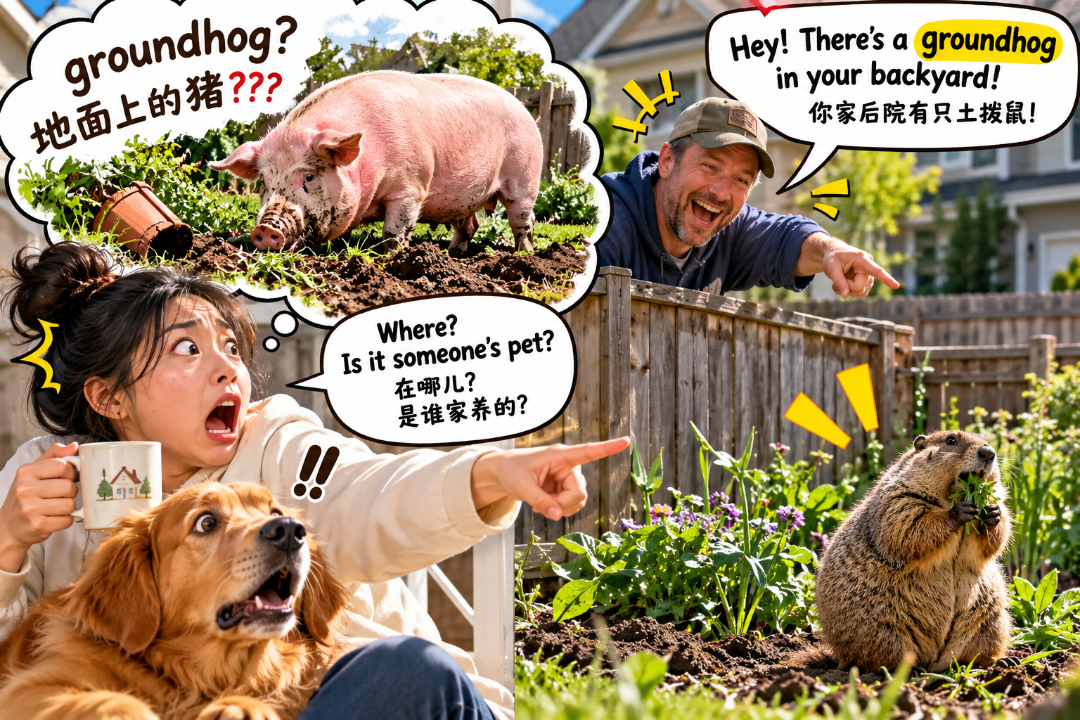 美剧说英语:groundhog - 加拿大邻居说后院有只“groundhog”,我赶紧问:谁家的猪跑出来了?