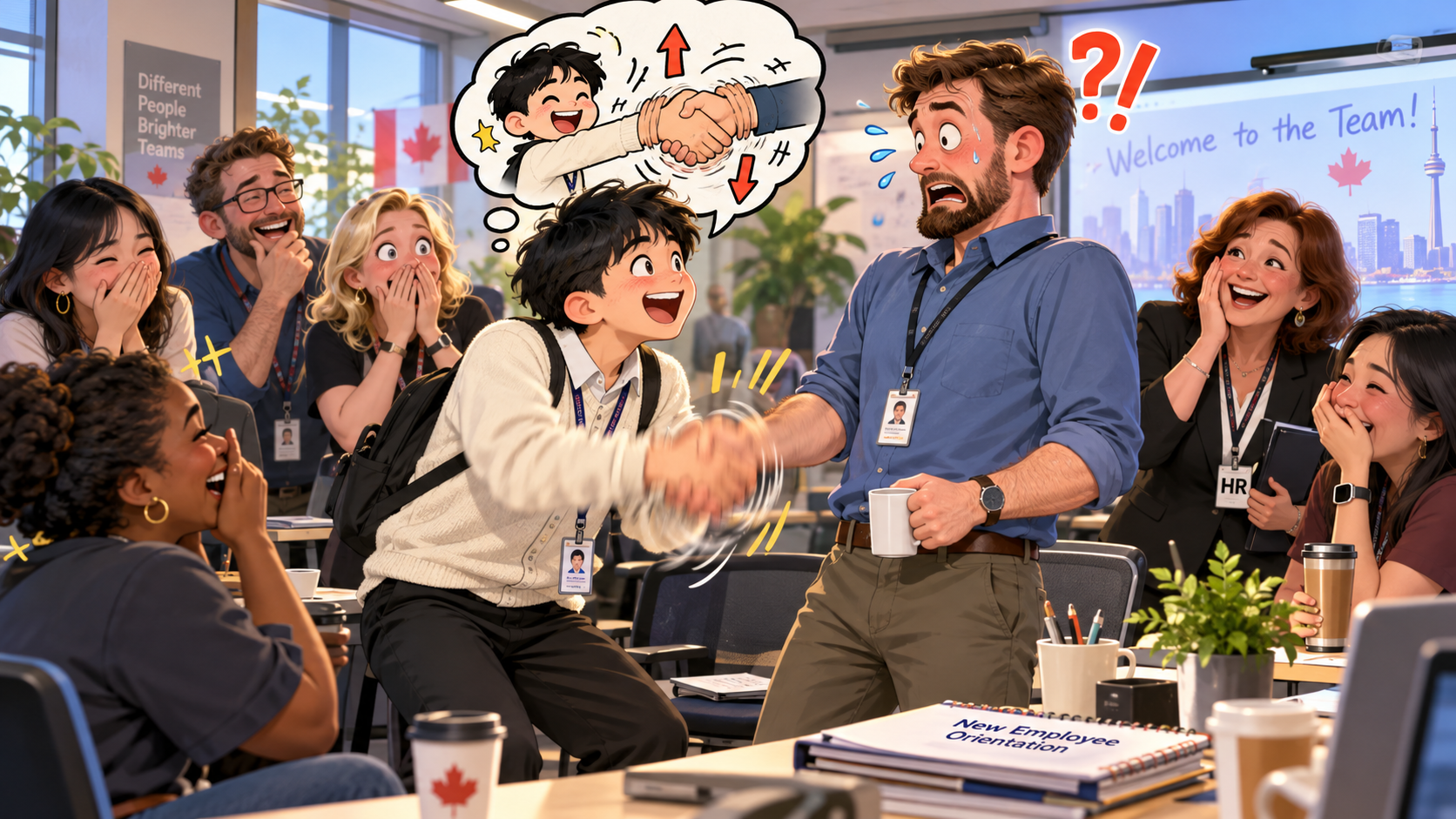 美剧学英语：handshake - 加拿大公司培训说“handshake”，我以为要把手晃起来……