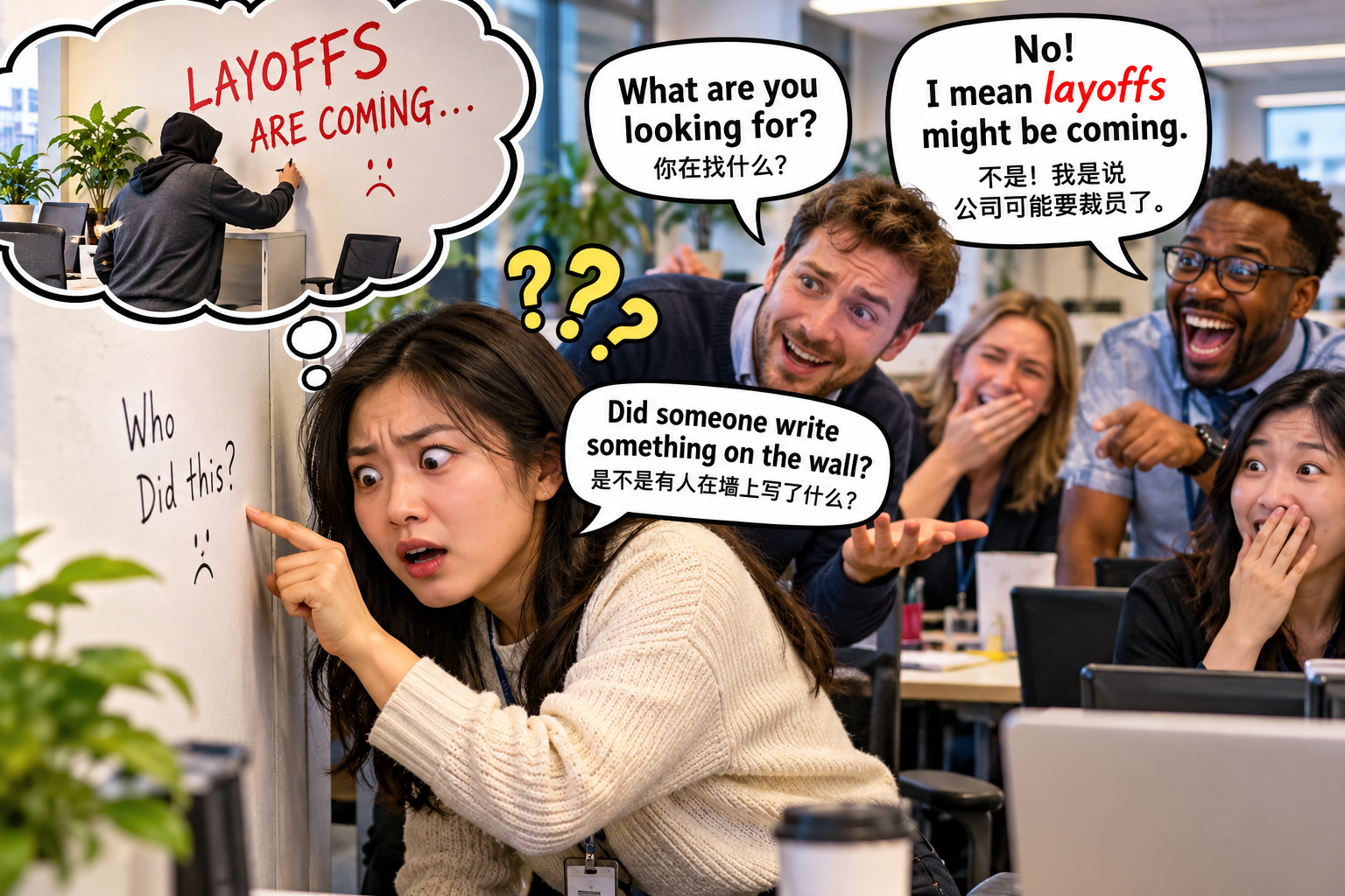 美剧说英语:handwriting on the wall - 加拿大办公室同事说“handwriting on the wall”,我竟然跑去检查墙上有没有人乱写字……