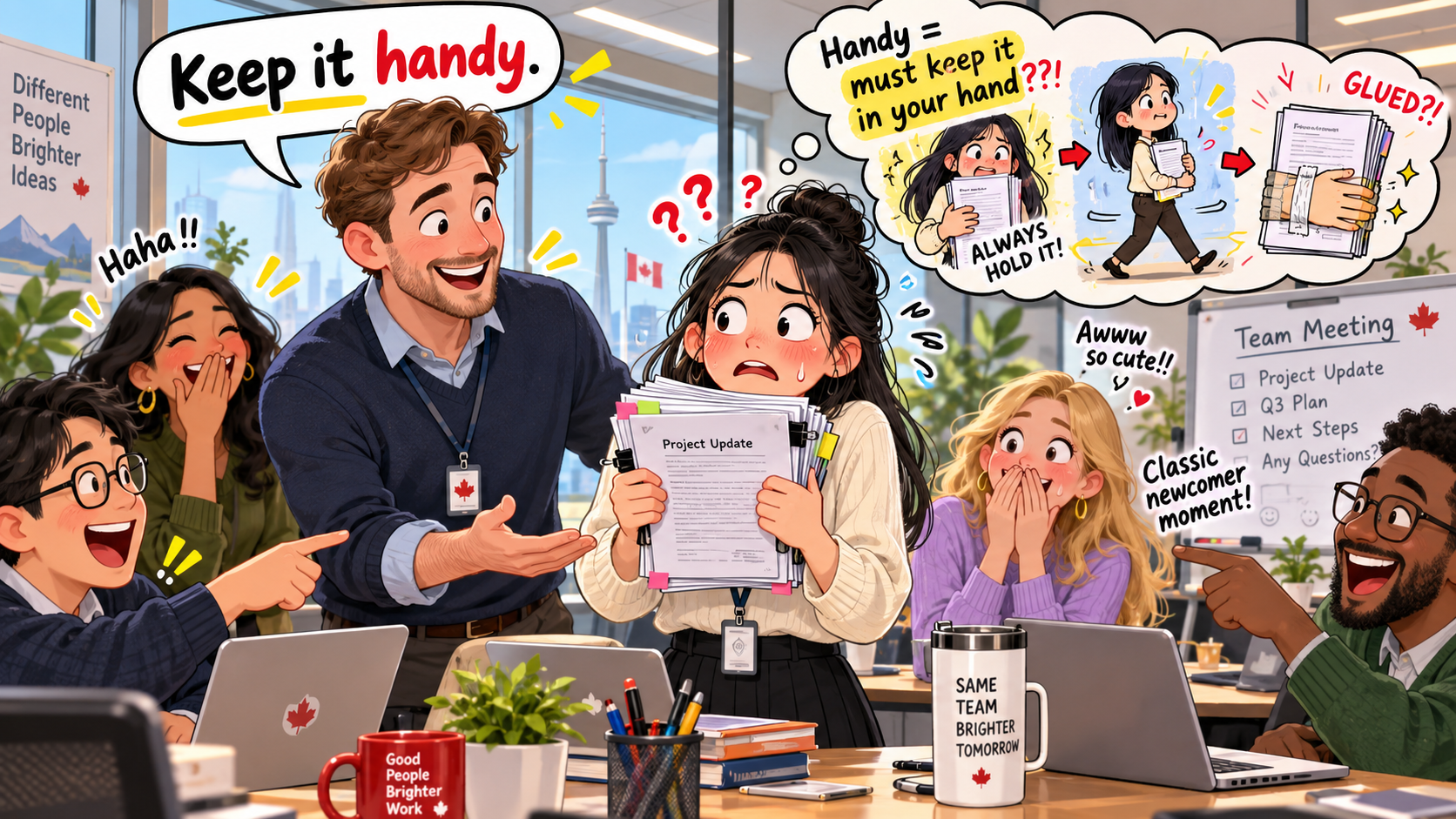 美剧学英语：handy - 加拿大同事说“keep it handy”，我默默把东西拿到了手里……