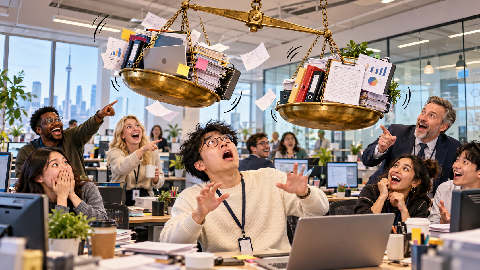 美剧说英语：hang in the balance - 加拿大办公室同事说项目“hang in the balance”，我下意识抬头找东西挂哪儿了……