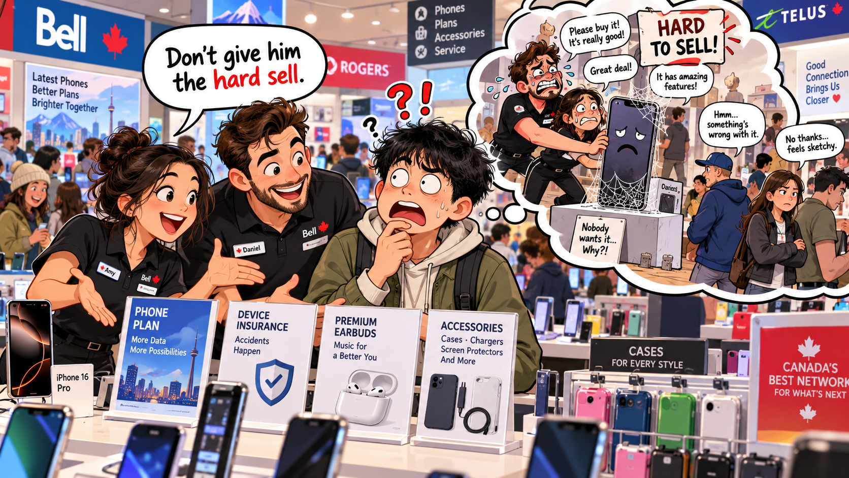 美剧学英语：hard sell - 加拿大手机店店员说“hard sell”，我还以为这手机特别难卖……