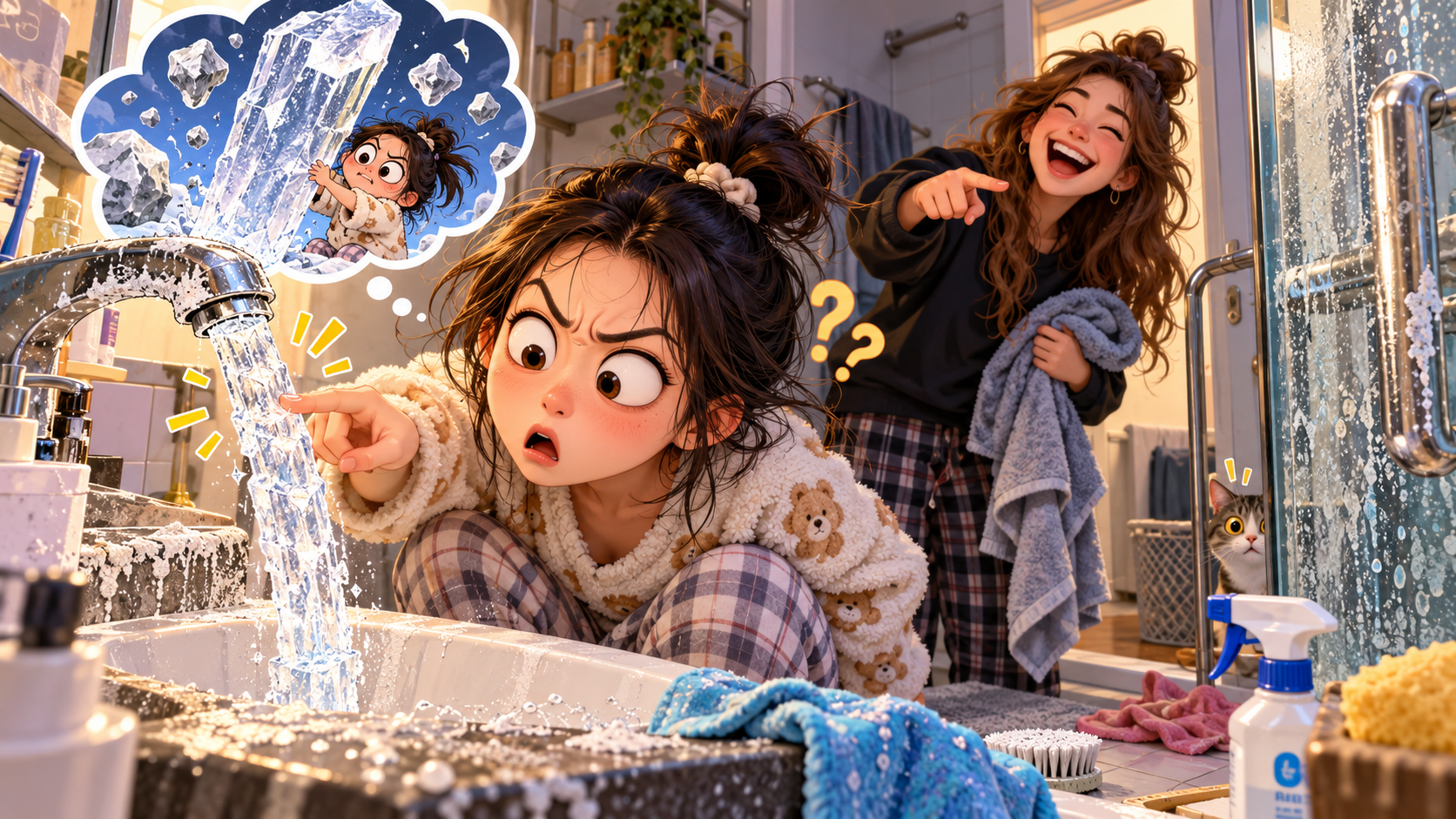 美剧说英语:hard water - 加拿大公寓洗澡,室友说这里是“hard water”,我下意识敲了敲水龙头……