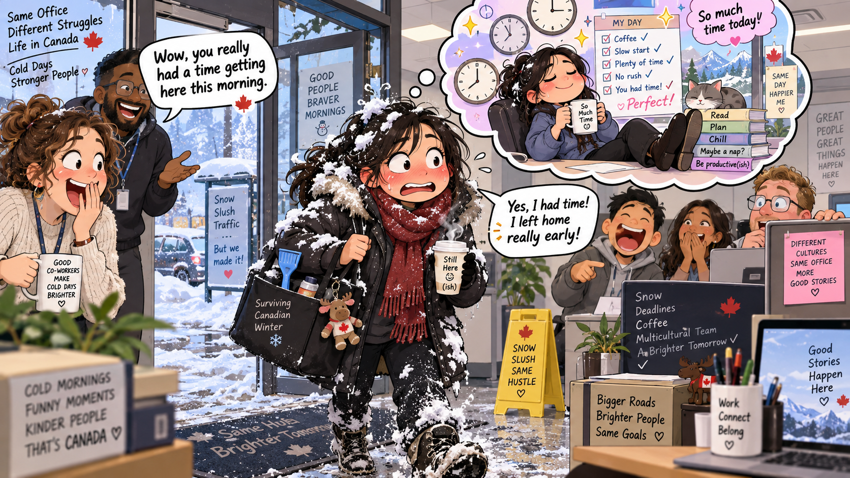 美剧学英语:have a time - 加拿大暴雪通勤,同事说“You had a time”,我赶紧解释:我今天真的没迟到
