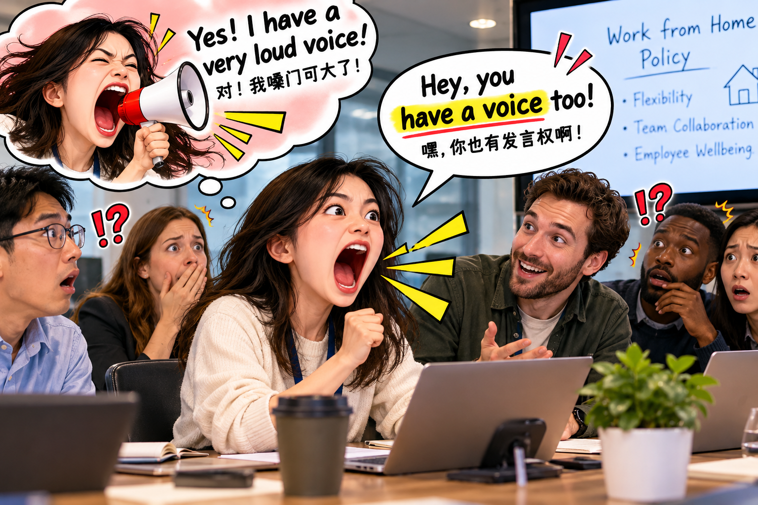 美剧说英语:have a voice - 加拿大公司开会,同事说我“have a voice”,我以为他在夸我嗓门大……