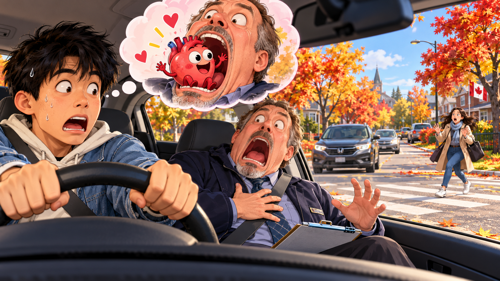 美剧说英语:heart in one's mouth - 加拿大驾照路考,考官说“My heart was in my mouth”,我差点以为他要叫救护车……