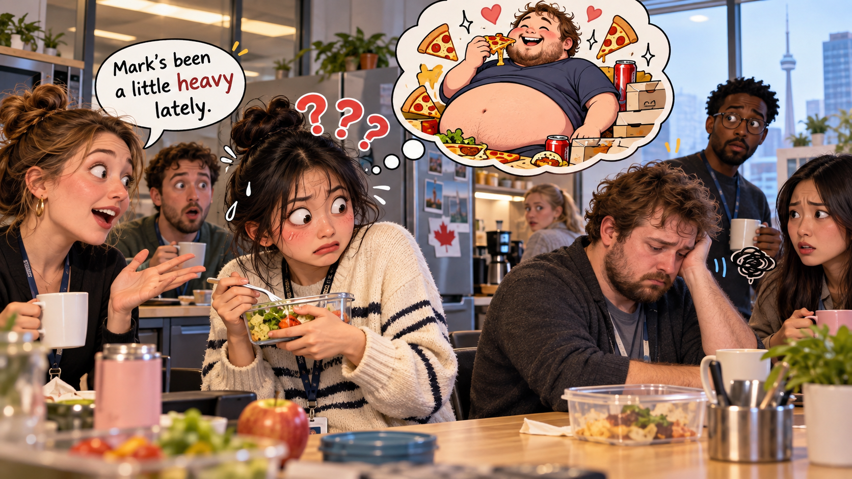 美剧学英语：heavy - 加拿大办公室同事说他最近“heavy”，我居然看了一眼他的肚子……