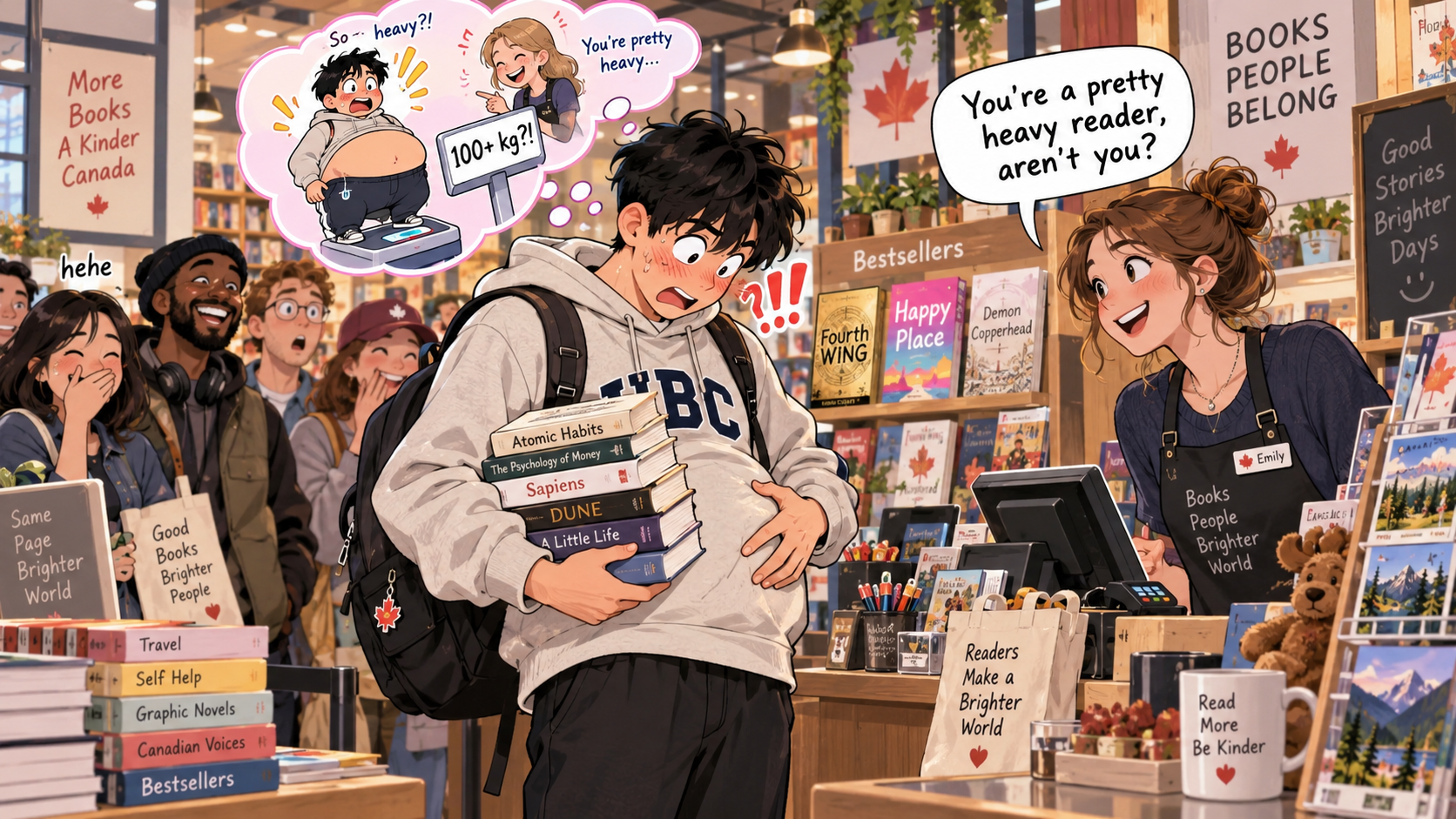 美剧学英语：heavy reader - 加拿大书店结账时，店员问我是不是“heavy reader”，我低头看了一眼自己的肚子……
