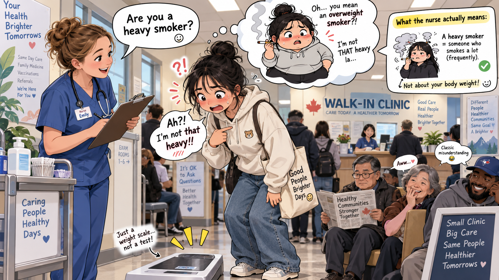美剧学英语：heavy smoker - 加拿大诊所体检，护士问我“Are you a heavy smoker?”我低头看了眼体重秤……