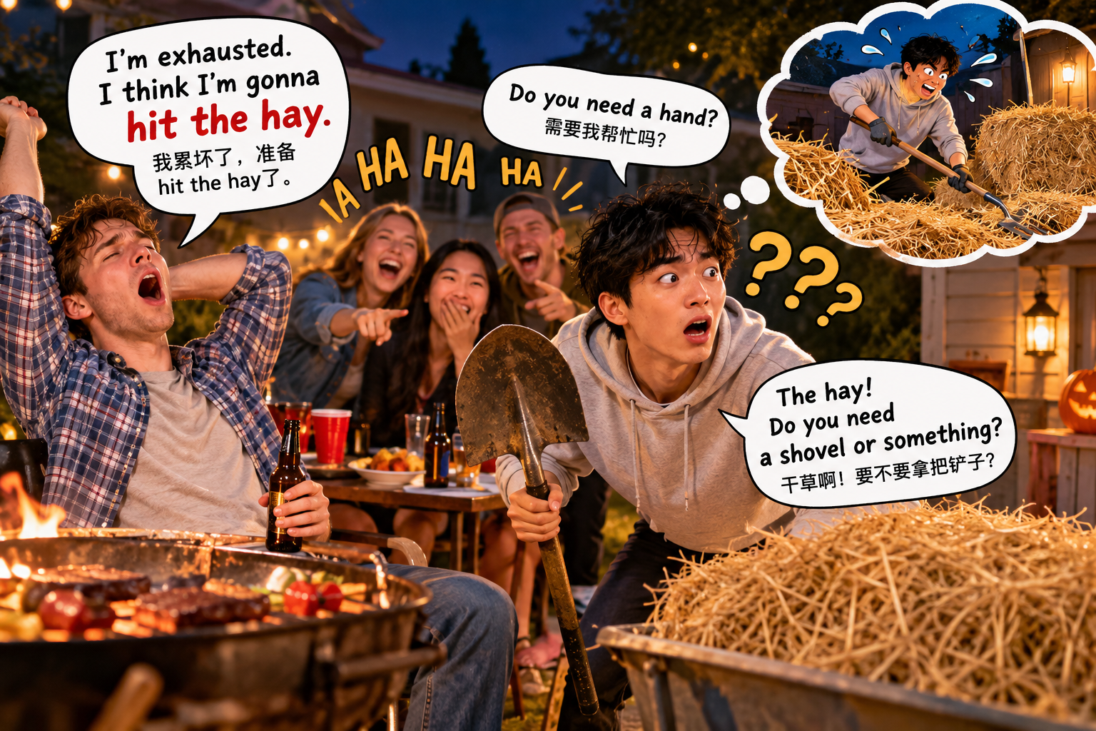 美剧说英语:hit the hay - 加拿大朋友说“hit the hay”,我差点半夜去车库找工具……