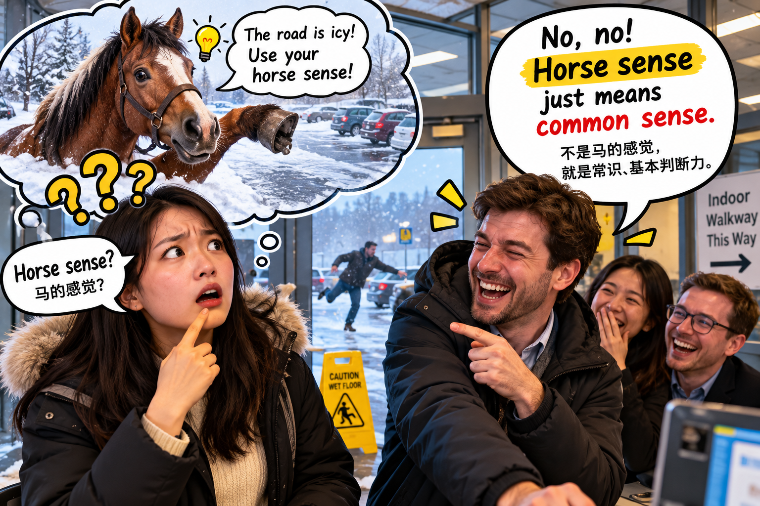 美剧学英语：horse sense - 加拿大同事说我该有点“horse sense”，我差点以为他嫌我不懂马……