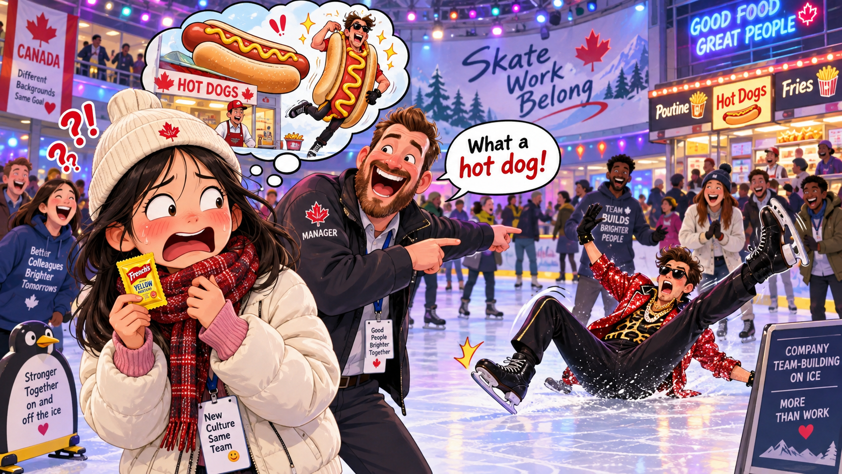 美剧学英语:hot dog - 加拿大公司团建滑冰场,同事喊了一句“hot dog”,我直接去找番茄酱了