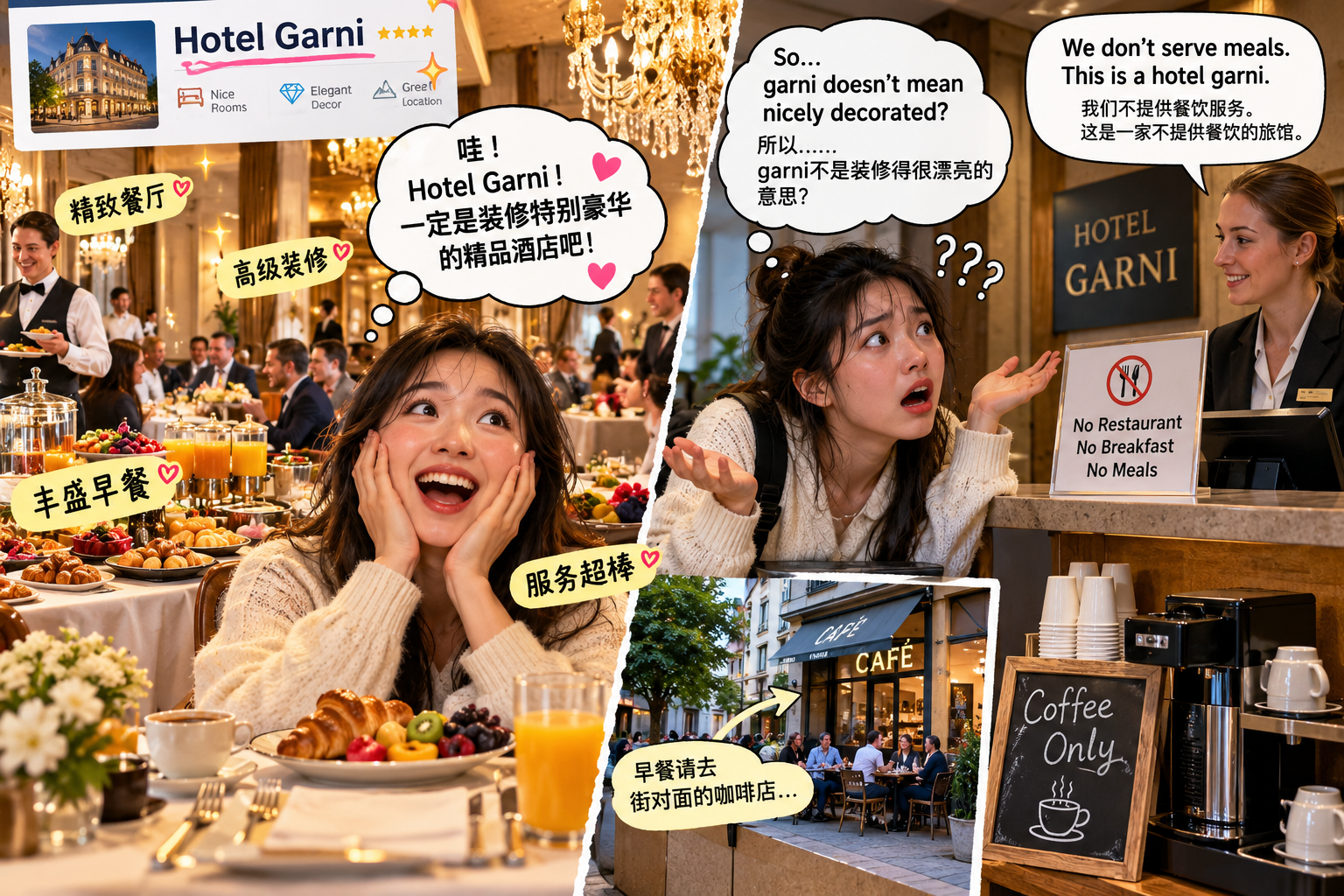 美剧学英语:hotel garni - 加拿大订酒店看到“hotel garni”,我还以为房间装修特别豪华……