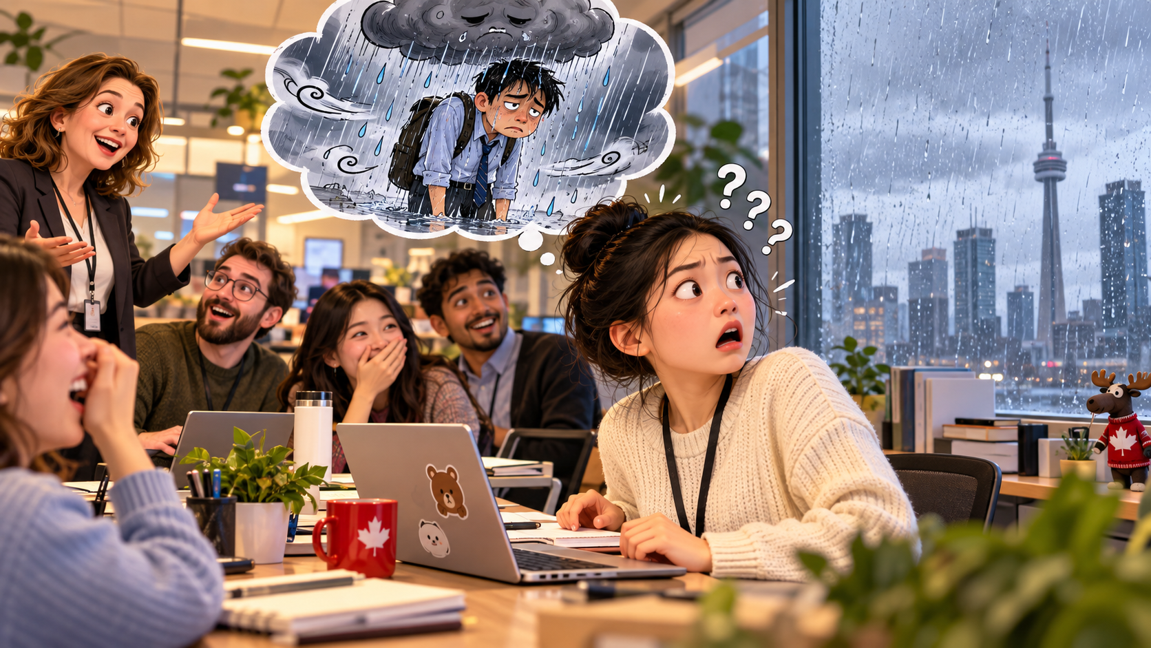 美剧学英语：I'm under the weather - 加拿大办公室同事说“I'm under the weather”，我下意识看了一眼窗外……