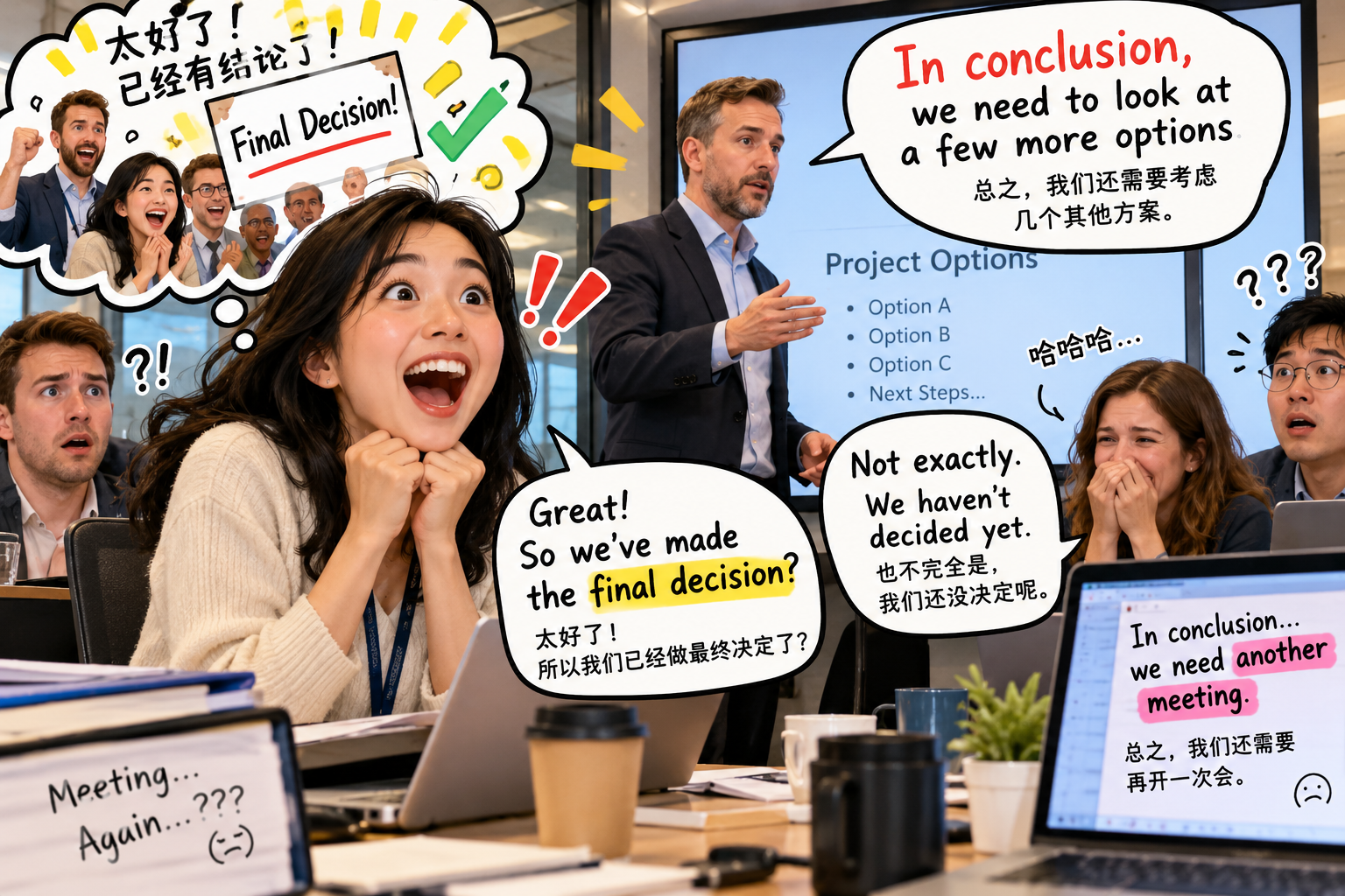 美剧说英语:in conclusion - 加拿大公司开会,老板说“In conclusion”,我竟然以为项目已经拍板了……