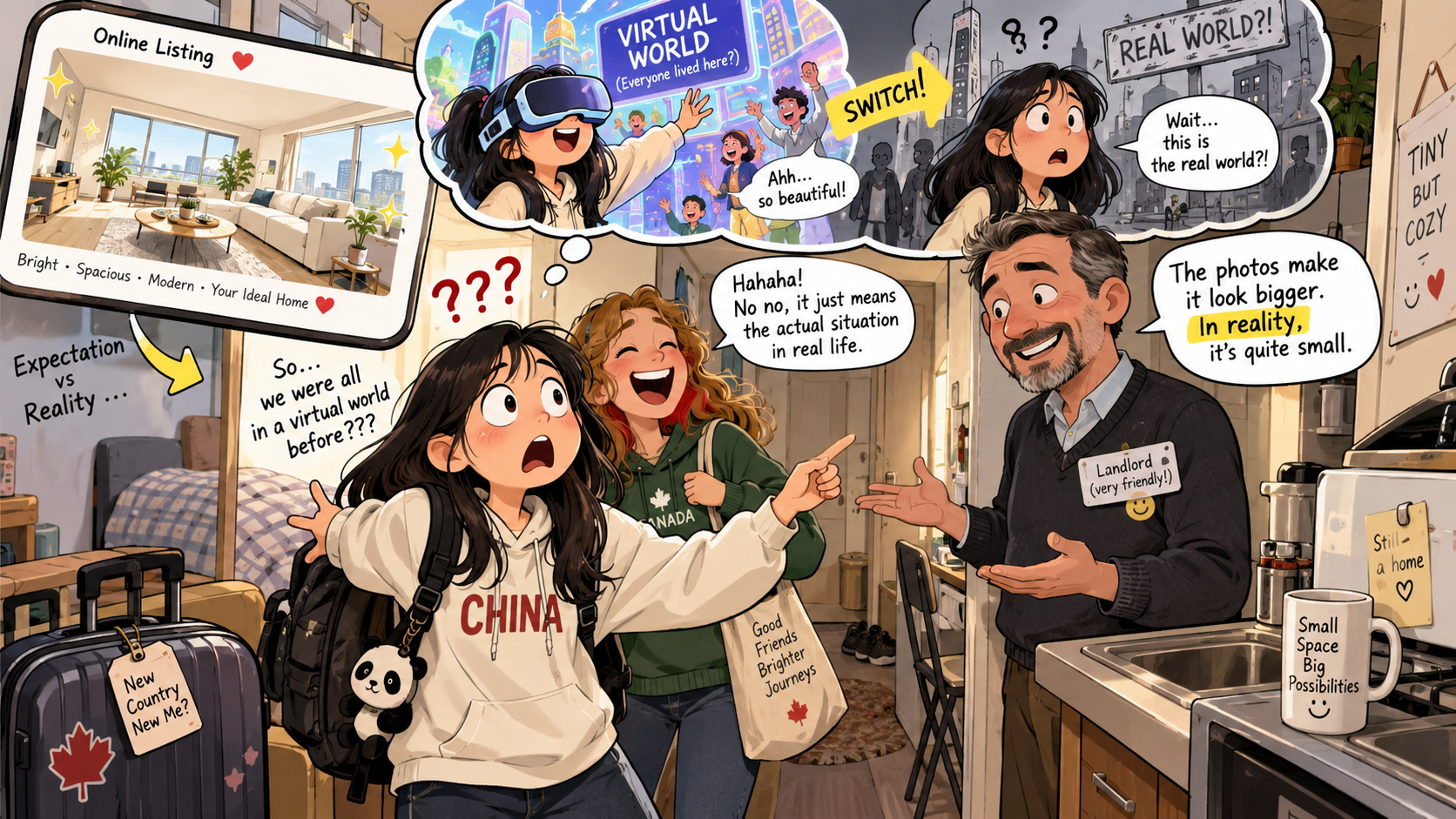 美剧学英语:in reality - 加拿大看房时,房东说“in reality”,我愣了:我们现在不就在现实里吗?