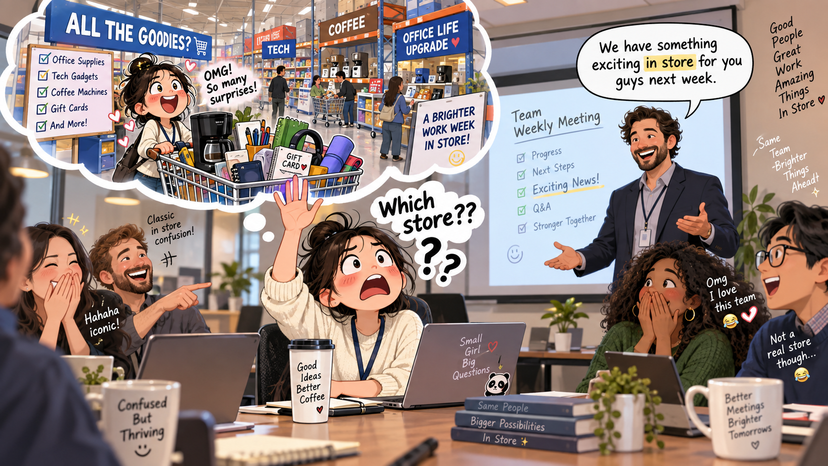 美剧学英语:in store - 加拿大办公室老板说“something in store for you”,我当场问:哪家店?
