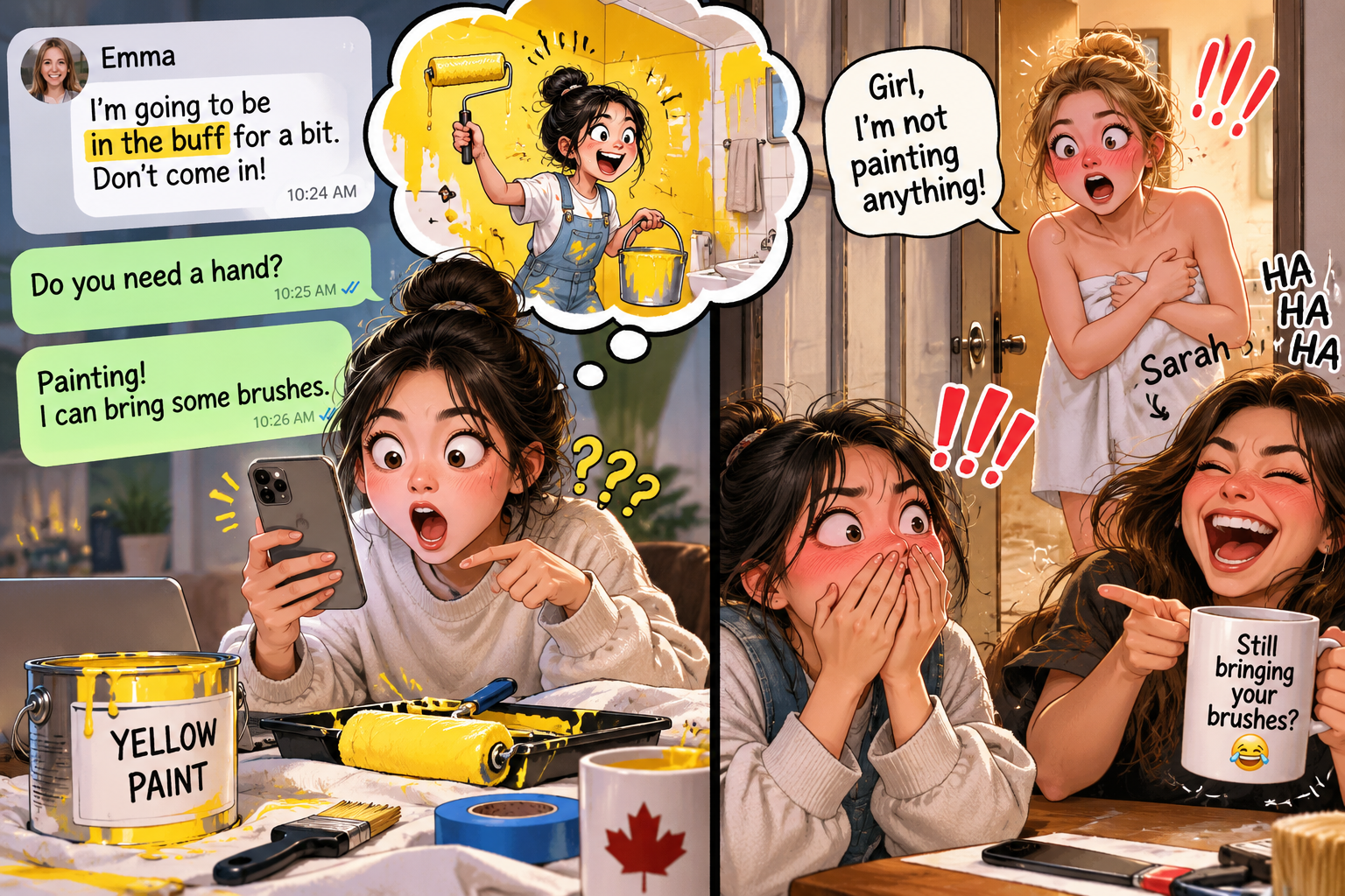 美剧说英语：in the buff - 加拿大室友说她要“in the buff”，我以为她要把浴室刷成黄色……