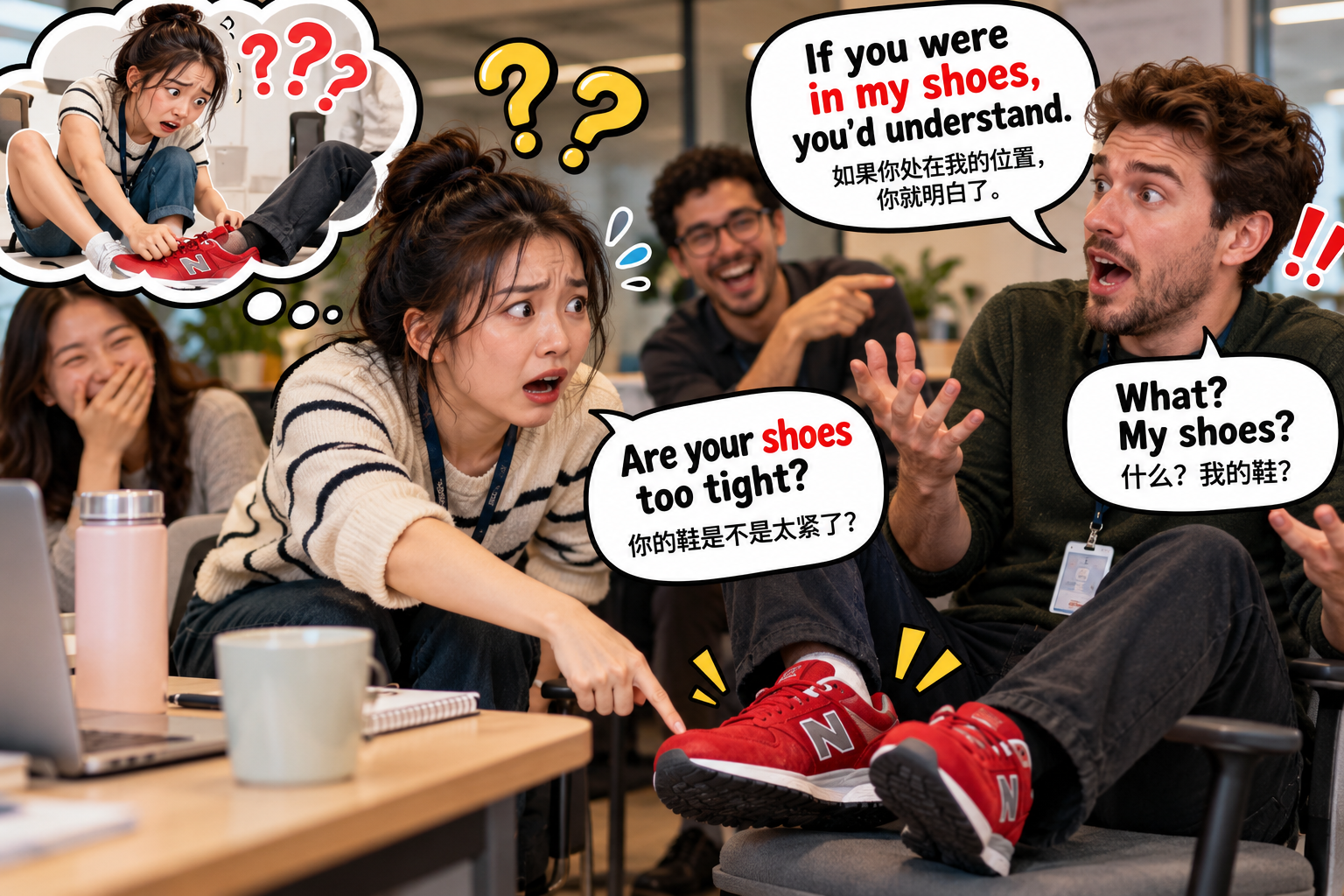 美剧说英语:in the shoes of - 加拿大办公室同事说“in my shoes”,我低头看了看他的鞋,差点问他借鞋穿……