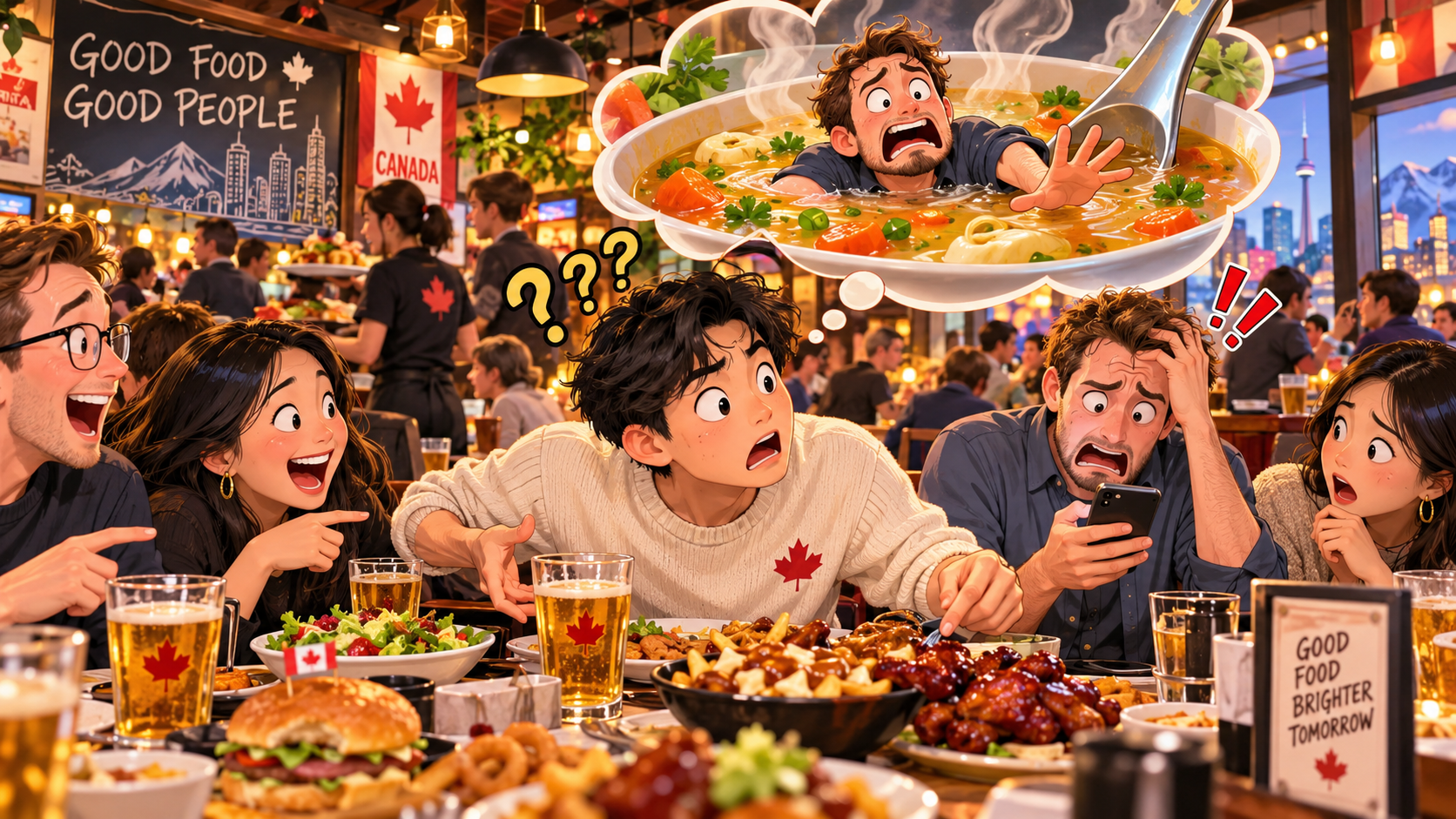 美剧学英语：in the soup - 加拿大餐厅里同事说“in the soup”，我低头找了半天汤碗……