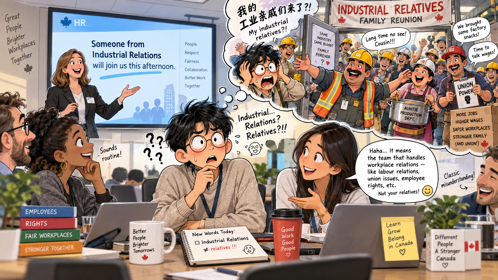 美剧学英语：industrial relations - 加拿大办公室HR会议：听到“industrial relations”，我差点问他们是哪家工厂的亲戚
