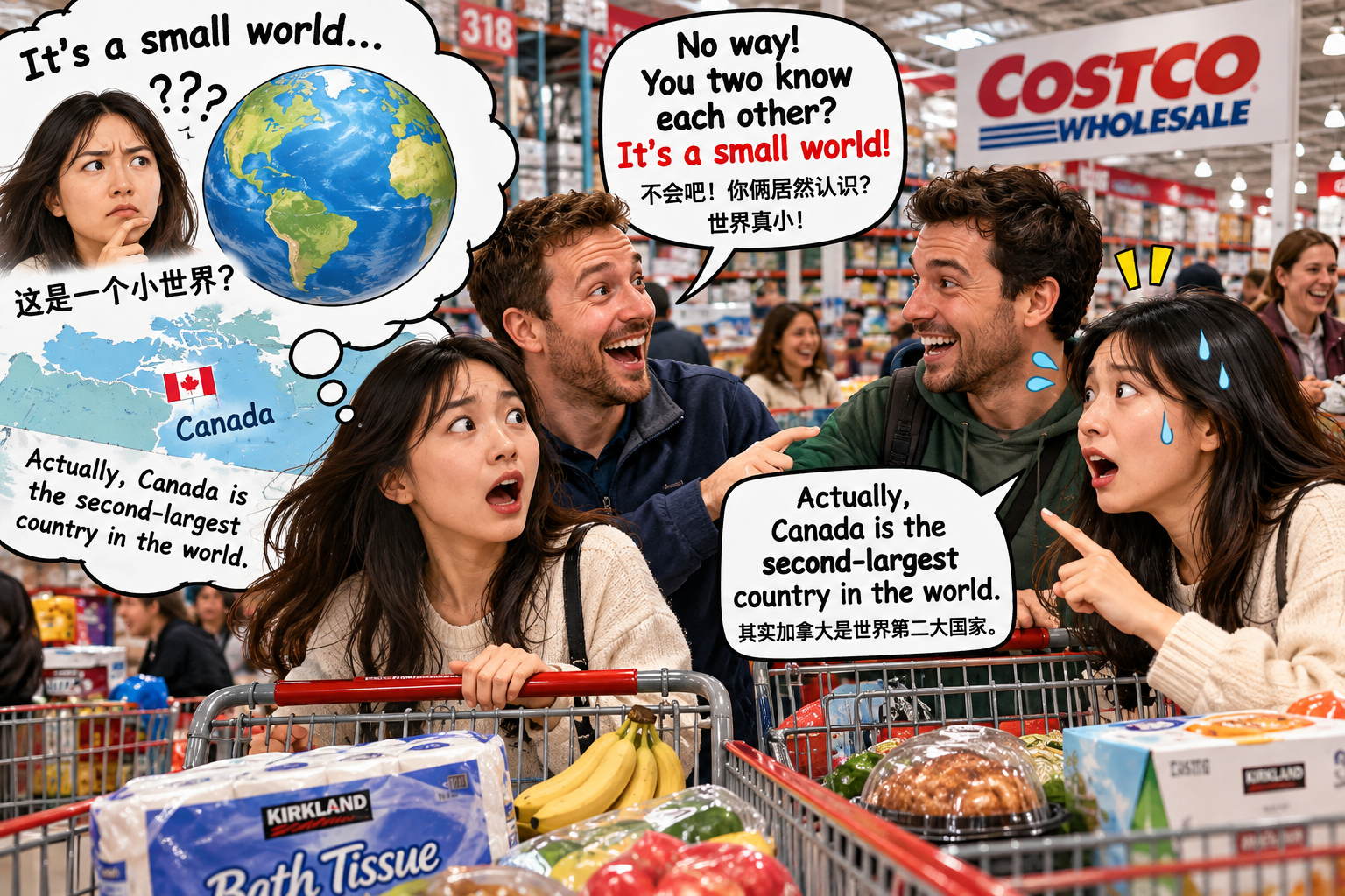 美剧说英语:it's a small world - 加拿大Costco偶遇同事,他说“It’s a small world”,我差点聊起地球面积……