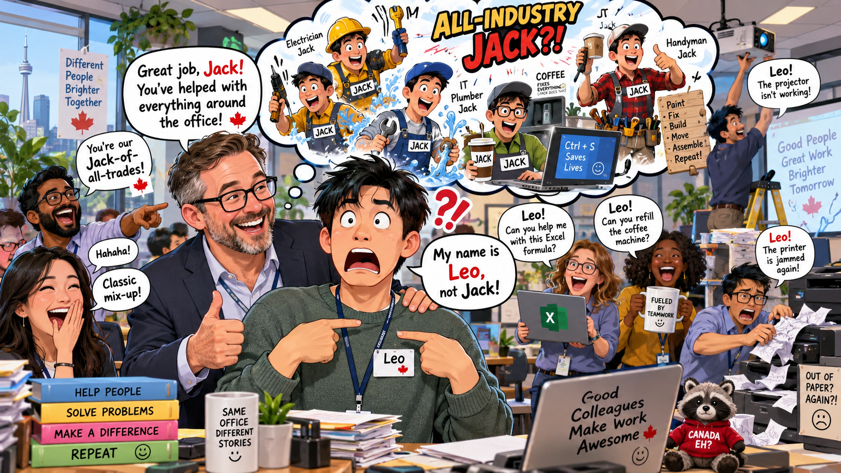 美剧学英语：jack-of-all-trades - 加拿大办公室里老板突然叫我“Jack”，我还认真纠正了他名字……