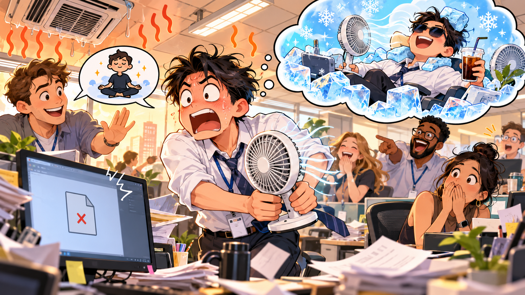 美剧学英语:keep one's cool - 加拿大办公室空调突然坏了,同事让我“keep your cool”,我转身就去找风扇……