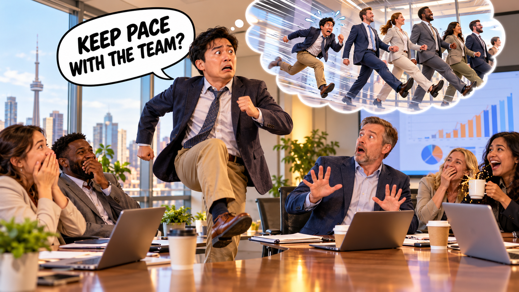 美剧说英语:keep pace with - 加拿大办公室开会,同事让我“keep pace”,我差点在会议室走起了正步……
