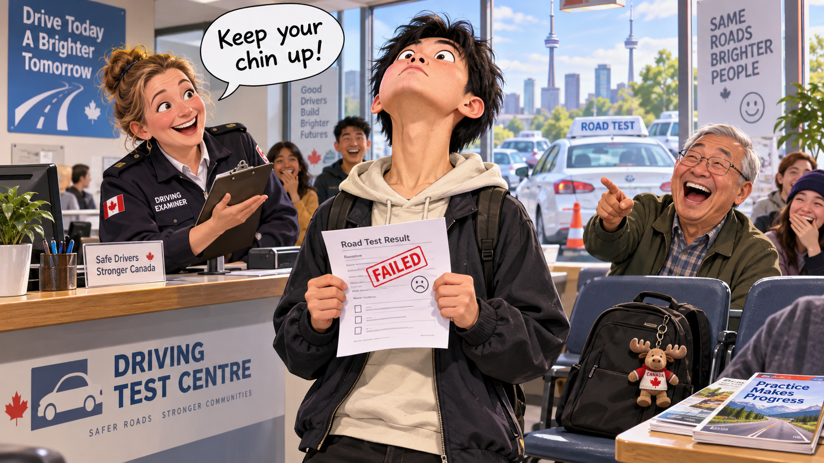 美剧学英语：keep your chin up - 加拿大路考没过，考官说“keep your chin up”，我真的把下巴抬起来了……
