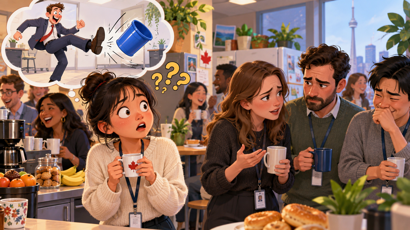 美剧学英语：kick the bucket - 加拿大办公室里，同事说老板“kicked the bucket”，我还问：桶在哪儿？