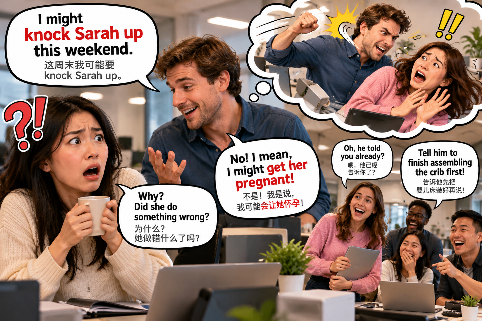 美剧说英语:knock someone up - 加拿大办公室,同事说要“knock her up”,我差点把他举报给HR……