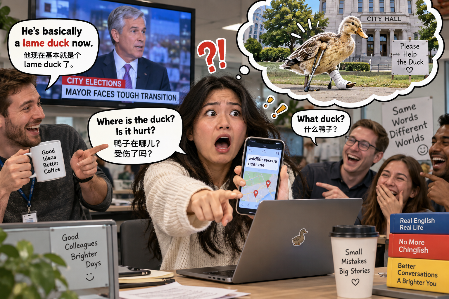 美剧学英语：lame duck - 加拿大办公室听同事说“lame duck”，我差点打电话救鸭子