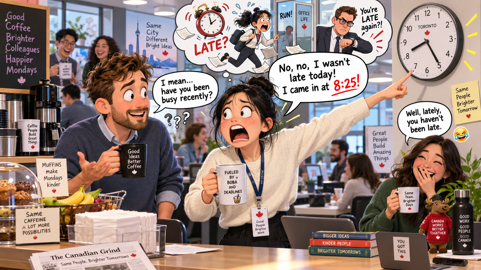 美剧学英语：lately - 加拿大办公室同事问我“busy lately?”，我赶紧解释：我今天没迟到啊……