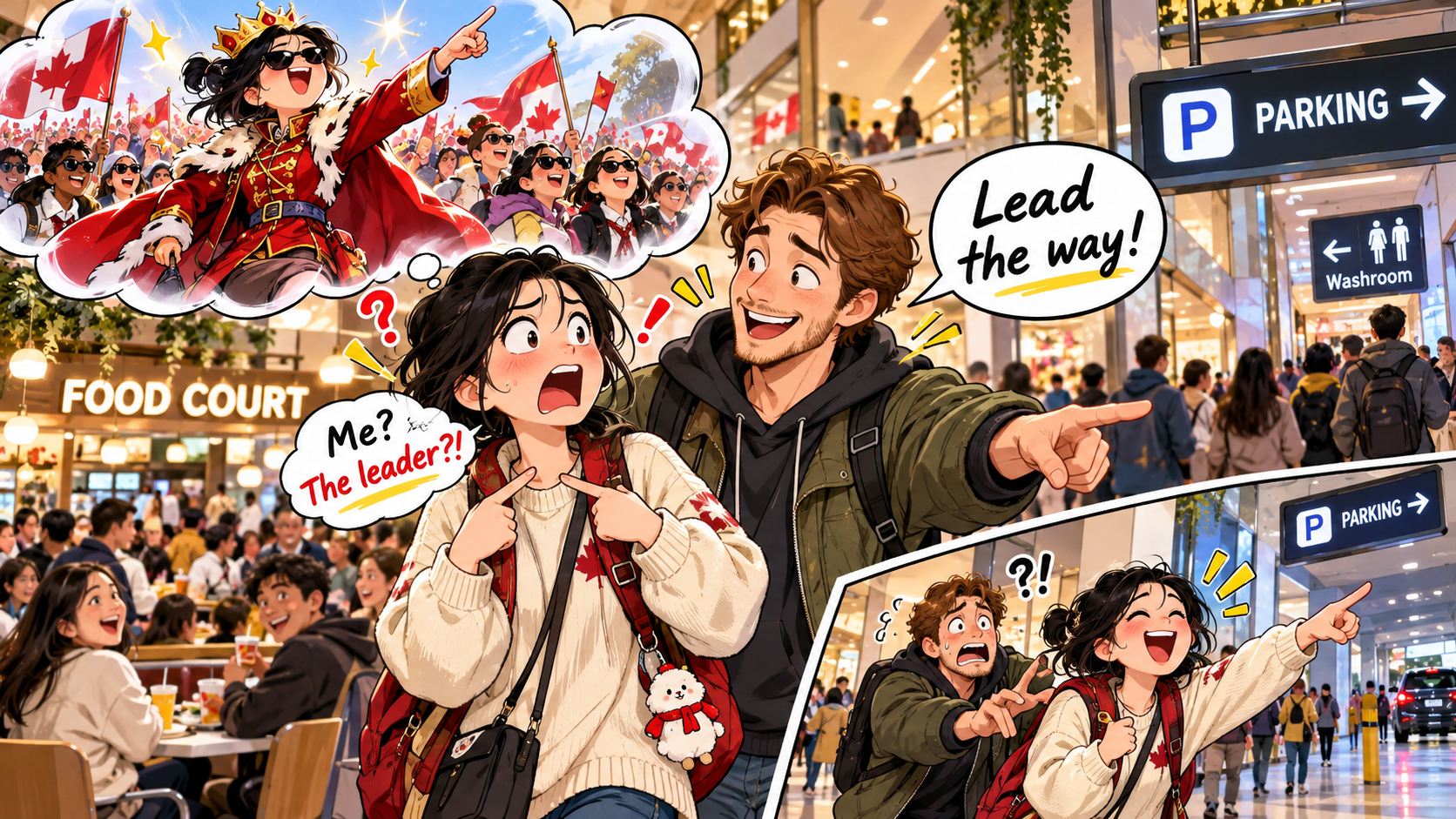 美剧学英语：lead the way - 加拿大商场找洗手间，同事一句“lead the way”，我差点以为他升职了