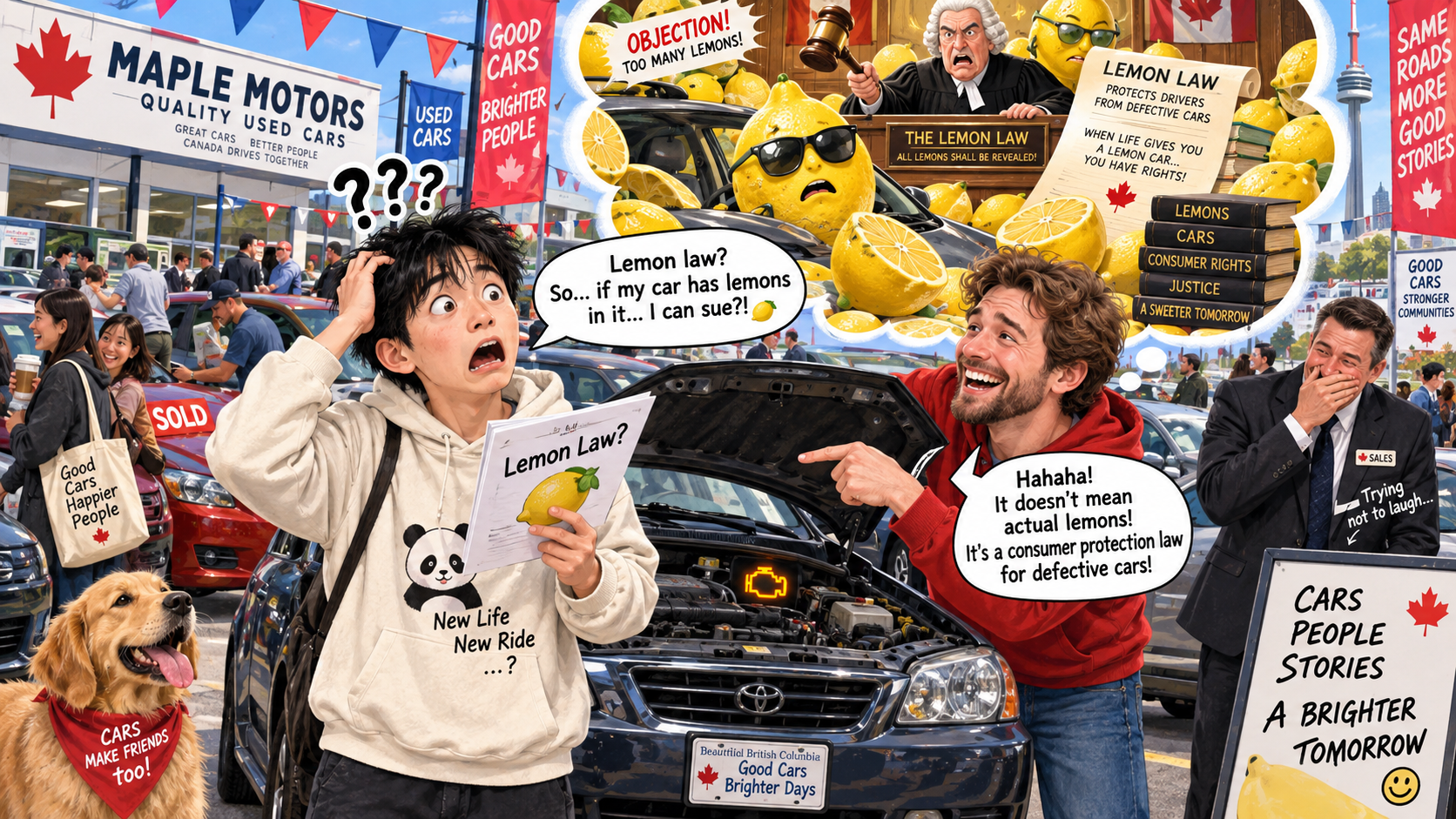 美剧学英语:lemon law - 加拿大二手车店,朋友说“lemon law”,我居然问:买车还管柠檬?