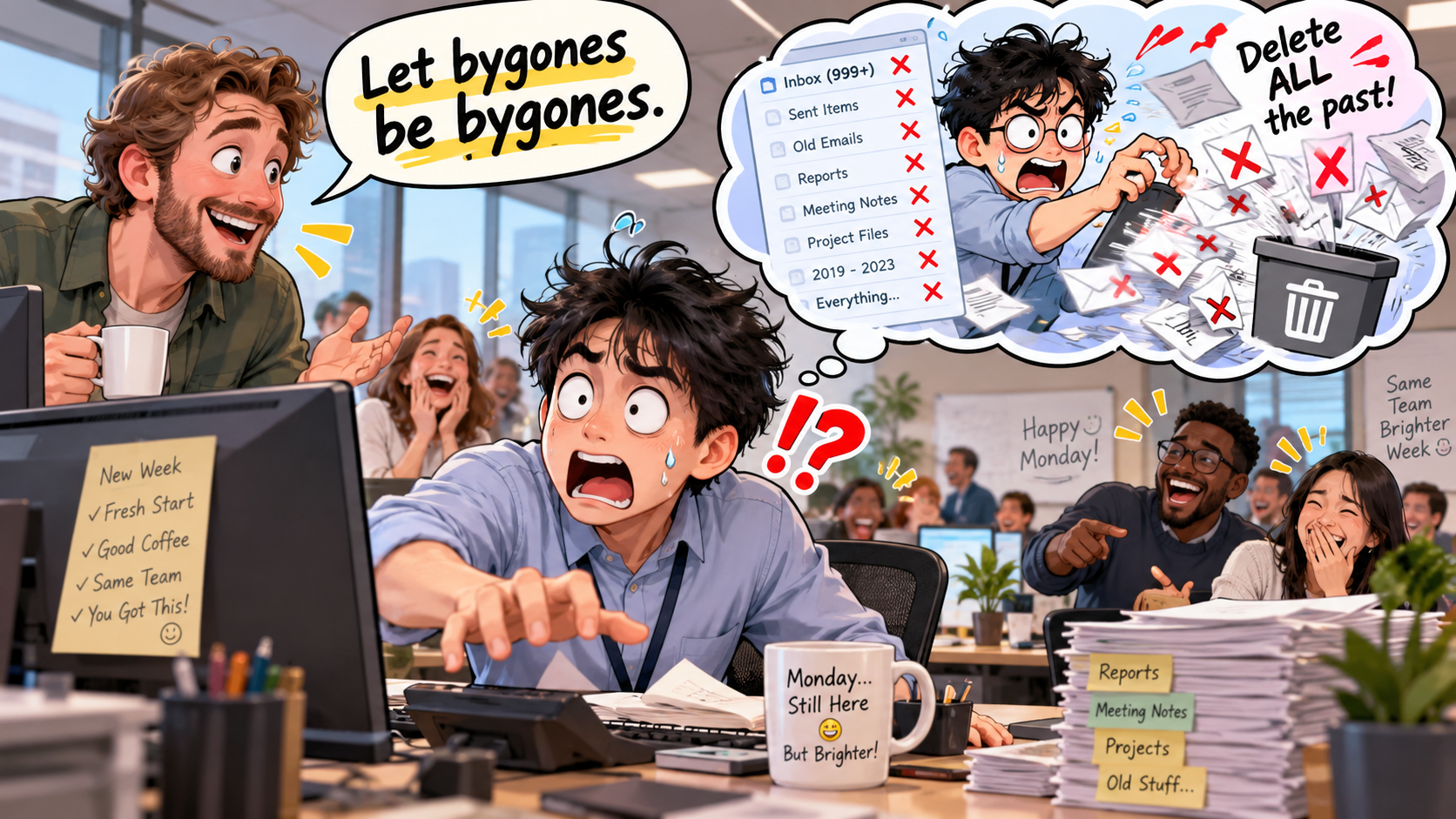 美剧说英语:let bygone be bygone - 加拿大办公室同事说“Let bygones be bygones”,我以为他要把昨天的事全删了……