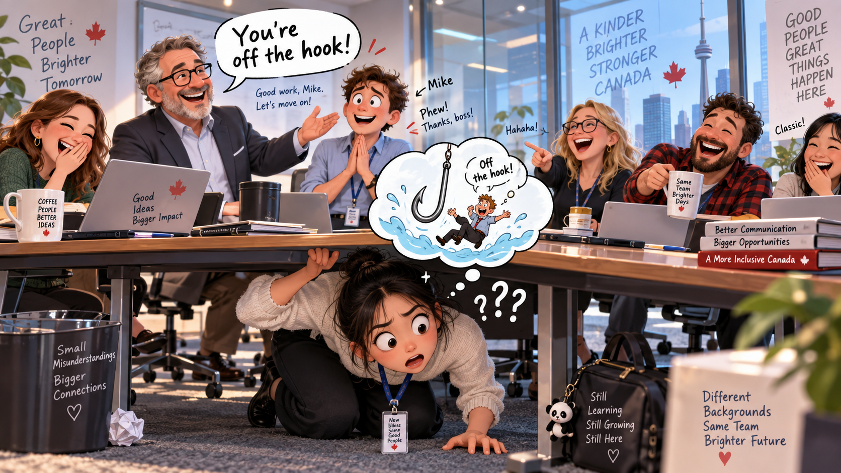美剧学英语:let off the hook - 加拿大办公室老板说“you’re off the hook”,我还低头找了半天钩子……