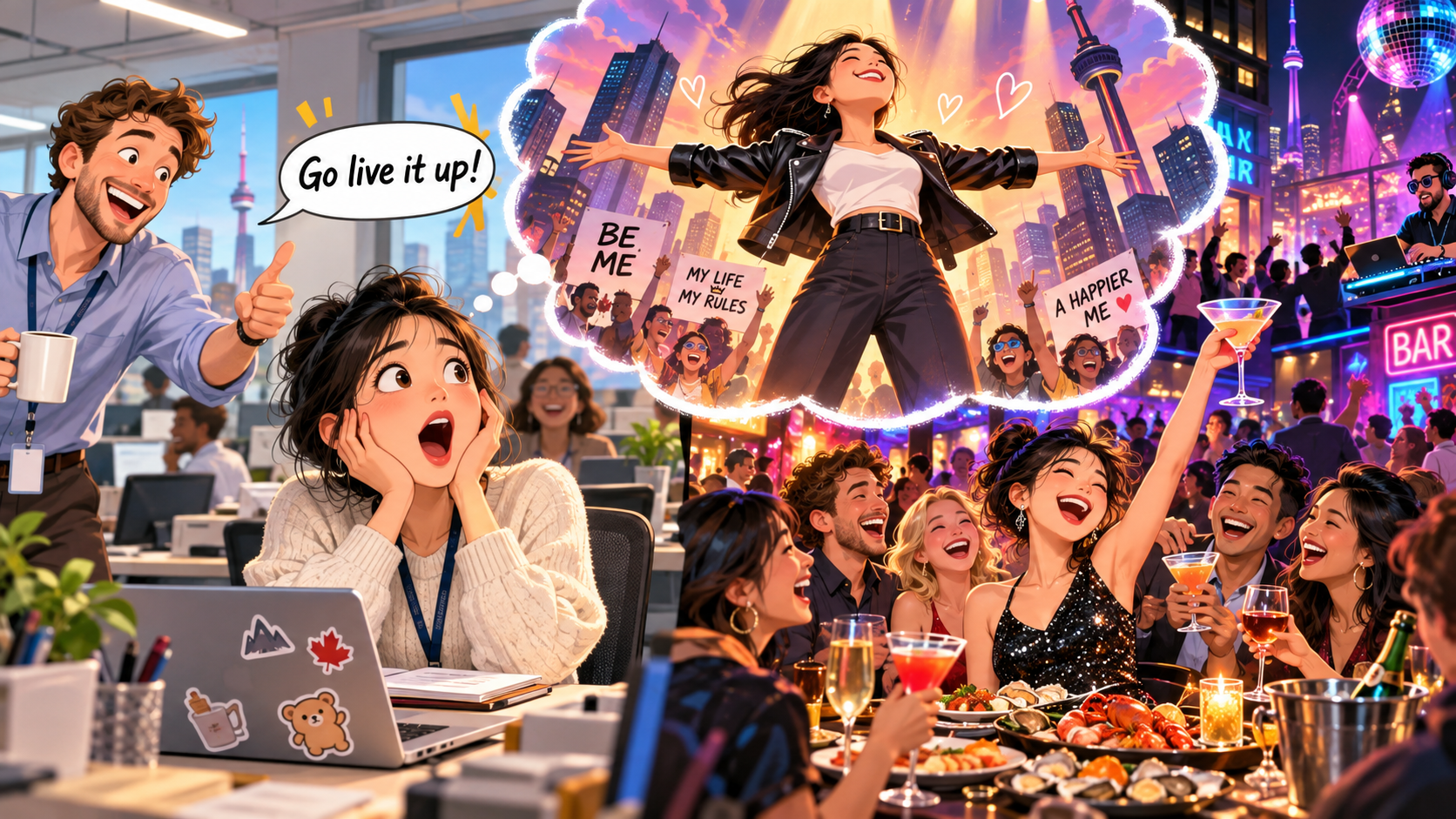 美剧学英语：live it up - 加拿大同事说“live it up”，我还以为他在鼓励我活出自我……