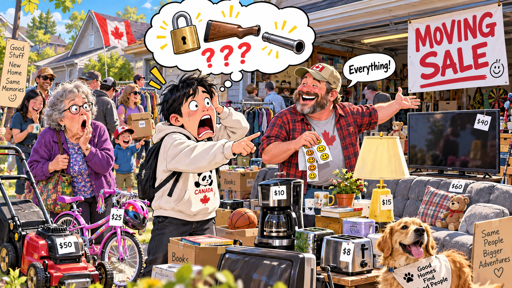美剧学英语：lock, stock, and barrel - 加拿大邻居搬家清仓，说“lock, stock, and barrel”，我当场问：枪也卖？
