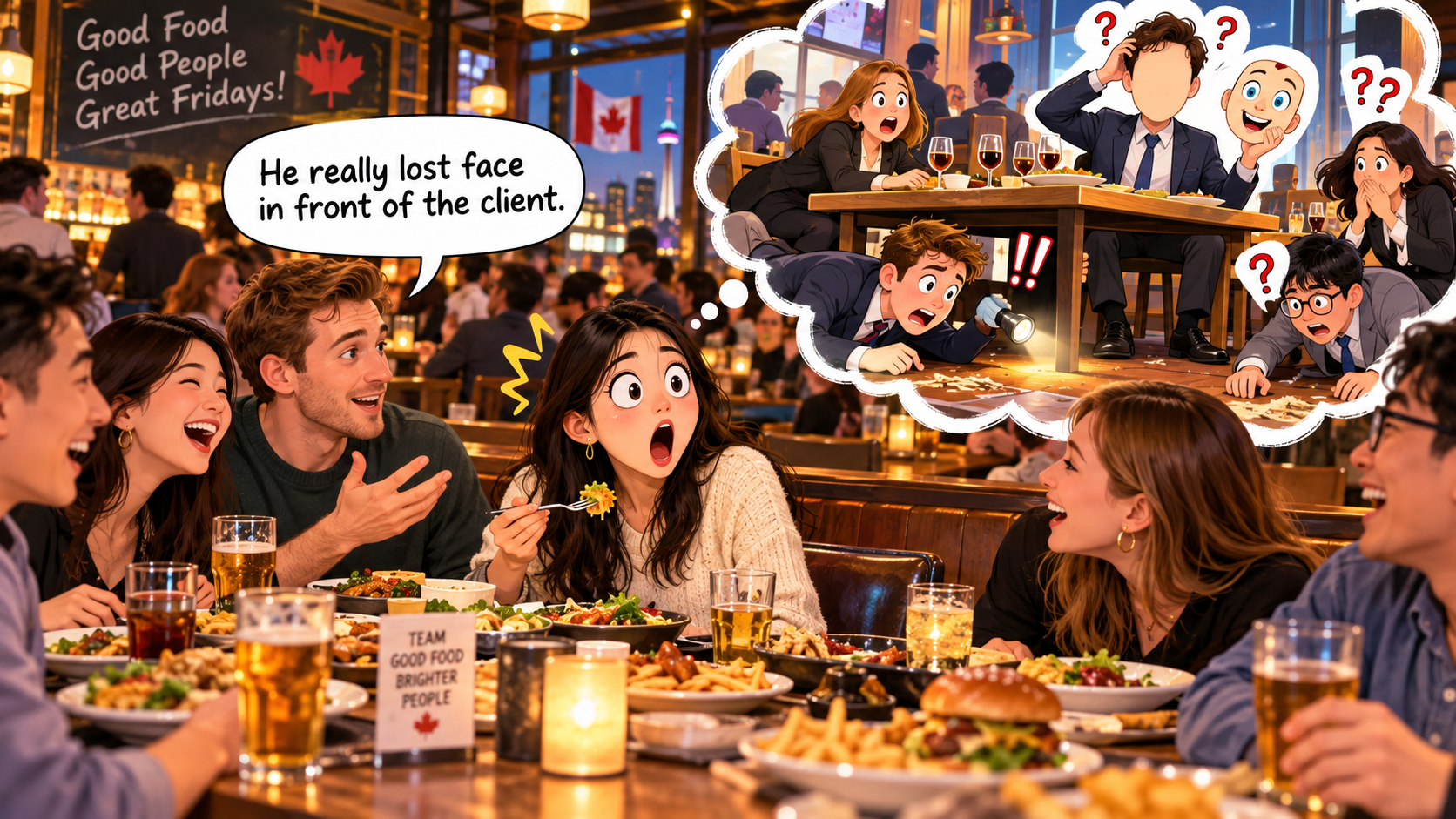 美剧说英语：lose one's face - 加拿大公司聚餐，同事说“lose face”，我第一反应：谁的脸丢了？