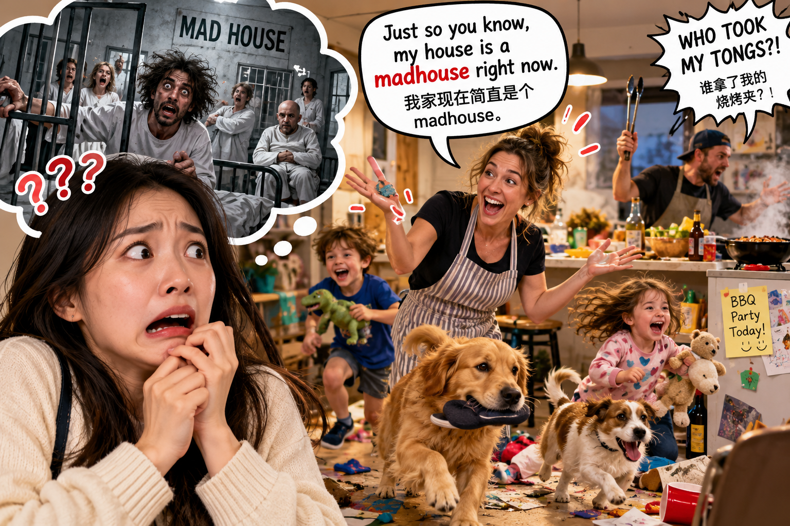 美剧说英语：mad house - 加拿大同事说家里是“mad house”，我差点问她是不是住疯人院……