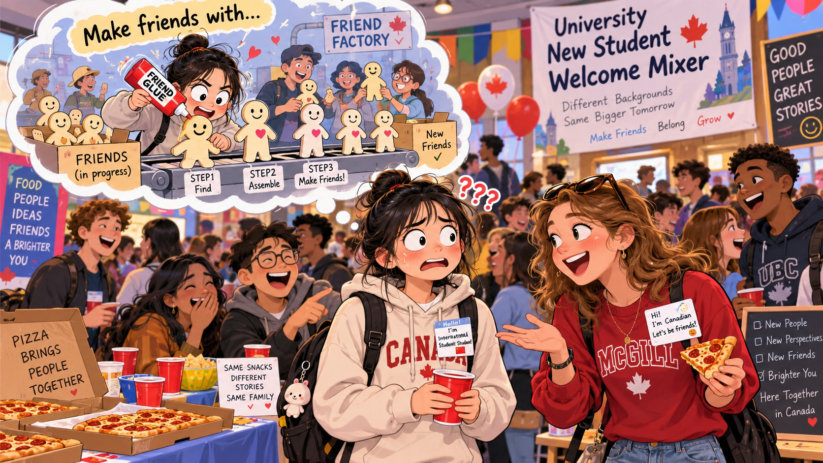 美剧说英语:make friends with - 加拿大新生聚会上,同学说“make friends with everyone”,我差点听成了另一件事……